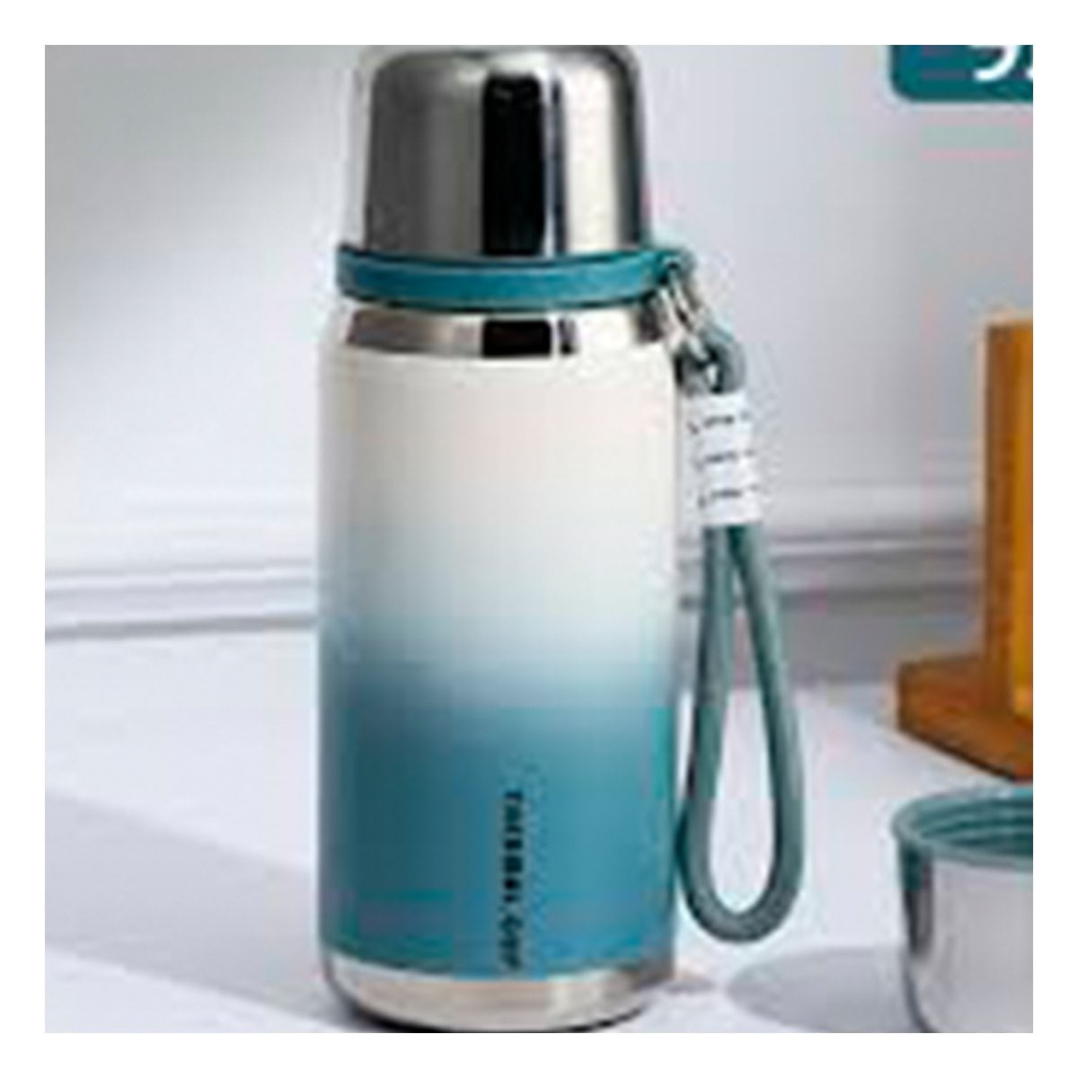 TERMO 800ML AZUL CON TAPA HERMETICA Y DISEÑO MODERNO PARA OFICINA Y HOGAR Y+PAPEL REGALO - 1