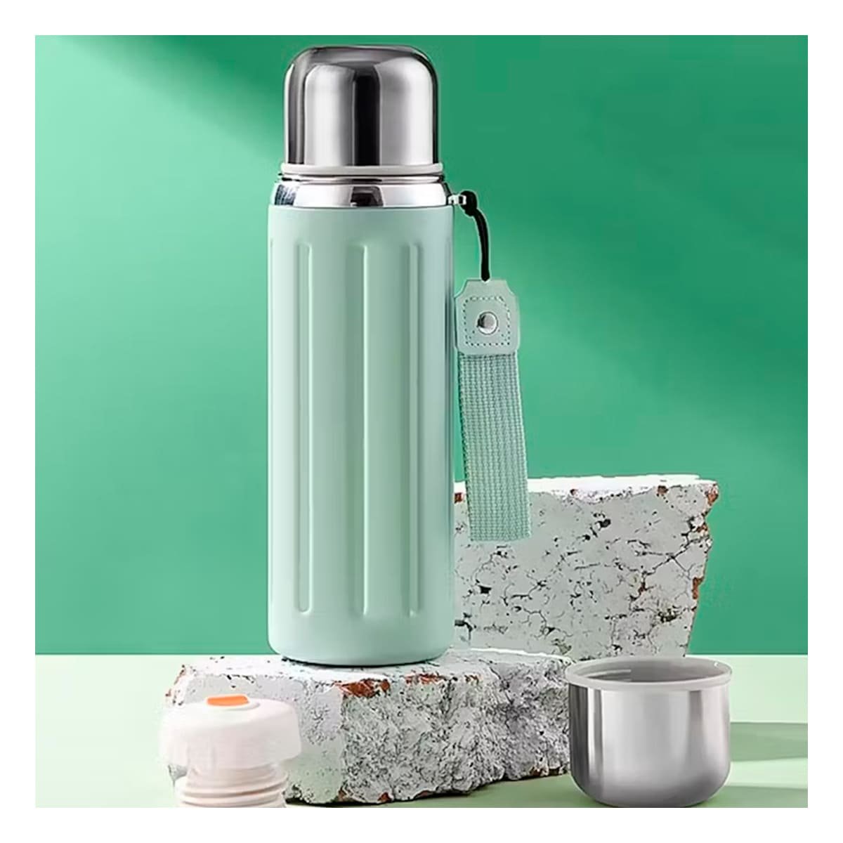 PACK2 ENVASE 800ML VERDE AGUA DEGRADADO PARA MANTENER BEBIDAS CALIENTES O FRIAS - 2