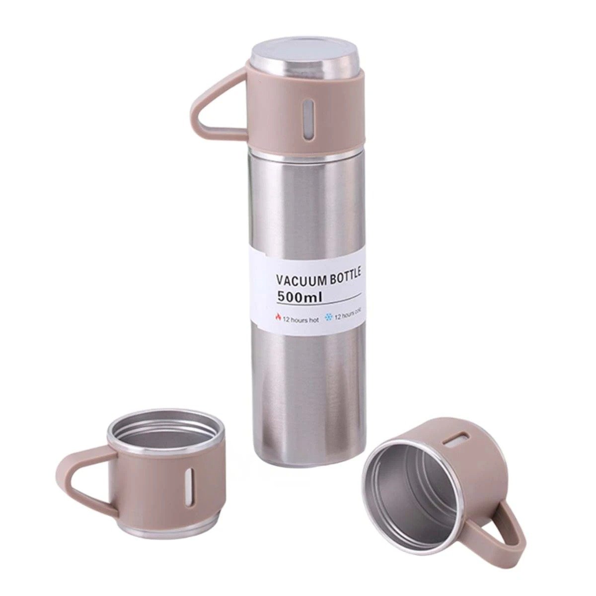 PACK6 RECIPIENTE TERMICO MODERNO CON DOS TAZAS PARA CAFE AZUL Y+REGALO STICKER - 2