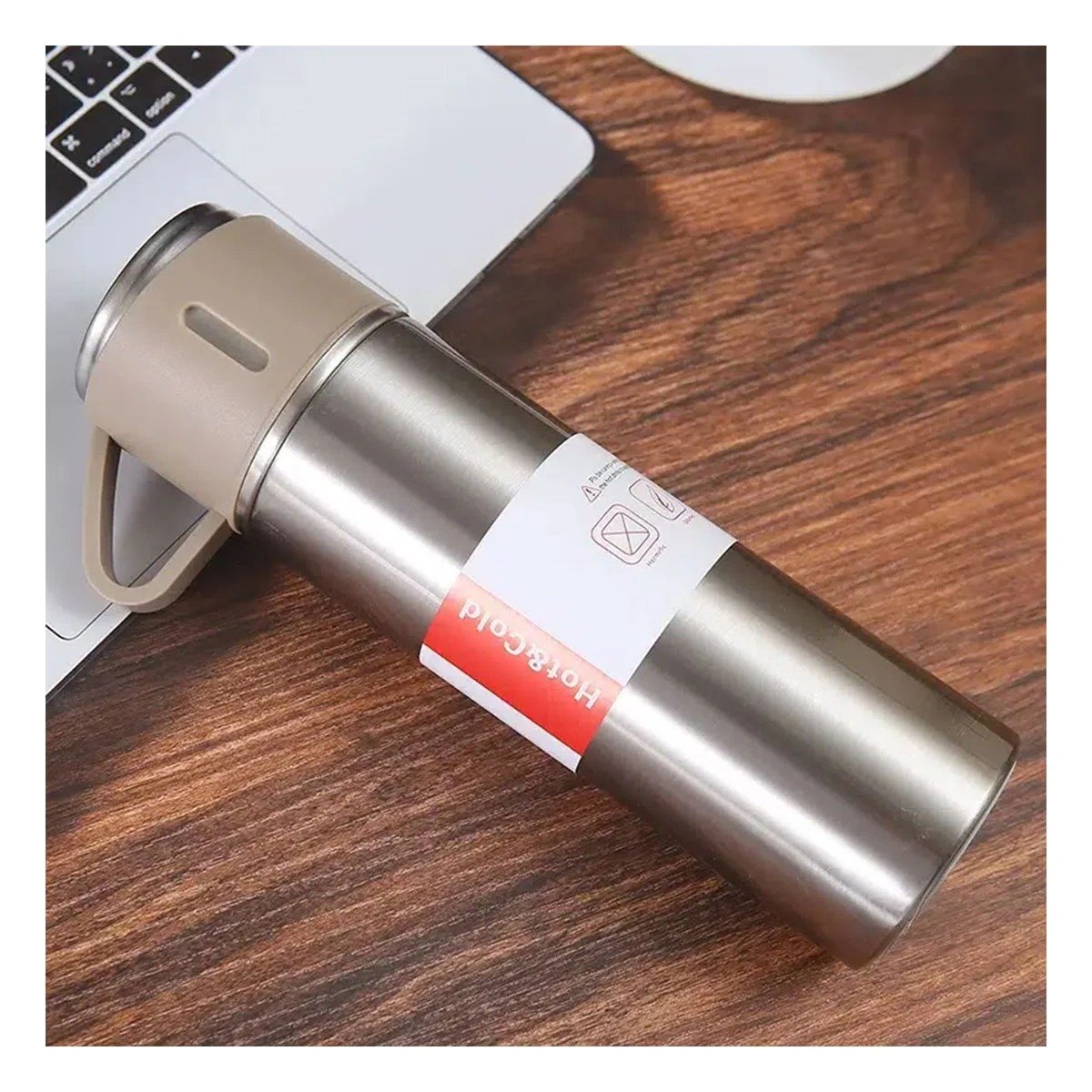 PACK2 ENVASE TERMICO PORTATIL CON DOS TAZAS PARA BEBIDAS AZUL - 2