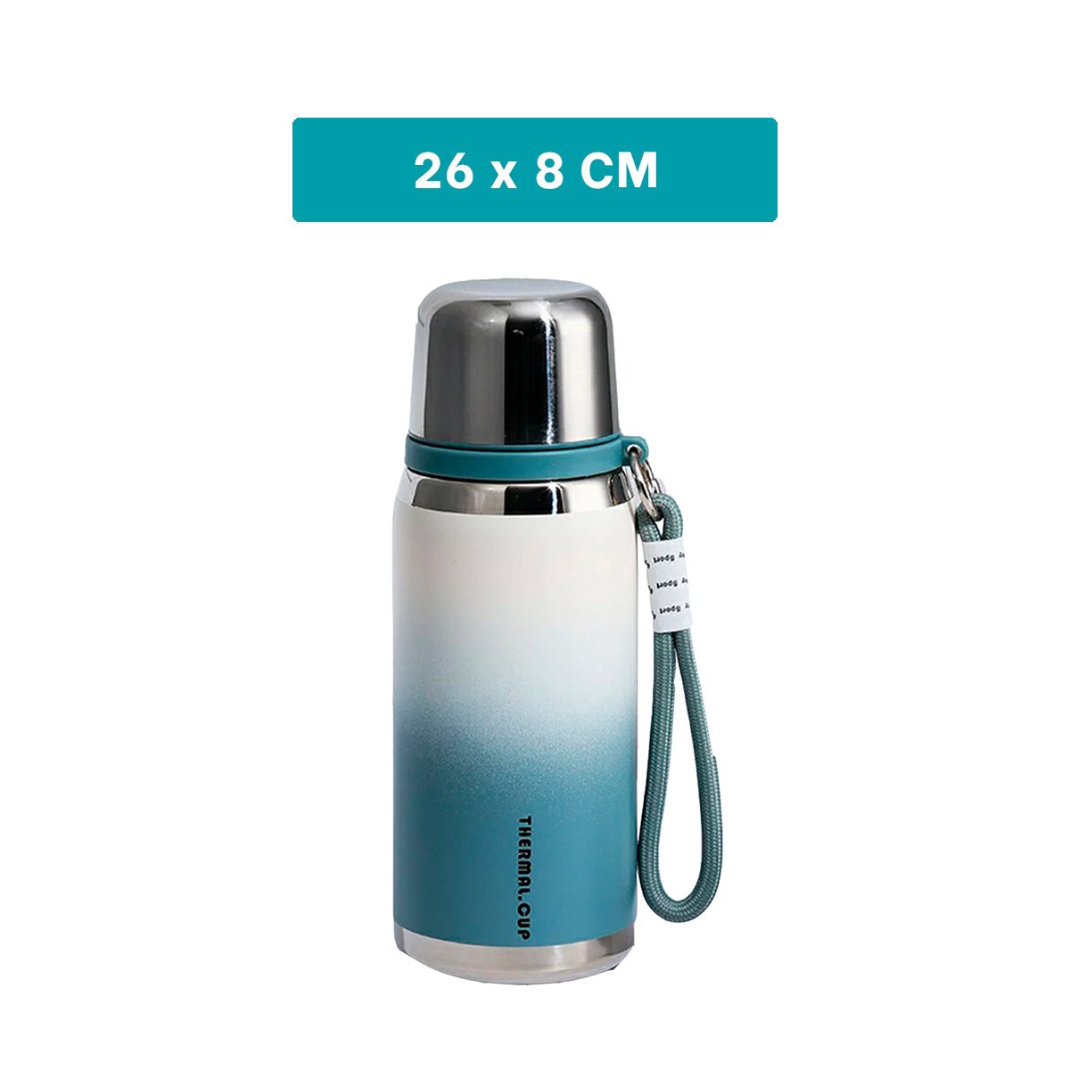 TERMO 800ML AZUL RESISTENTE A GOLPES Y FACIL DE LIMPIAR EN CASA O OFICINA Y+REGALO STICKER - 4
