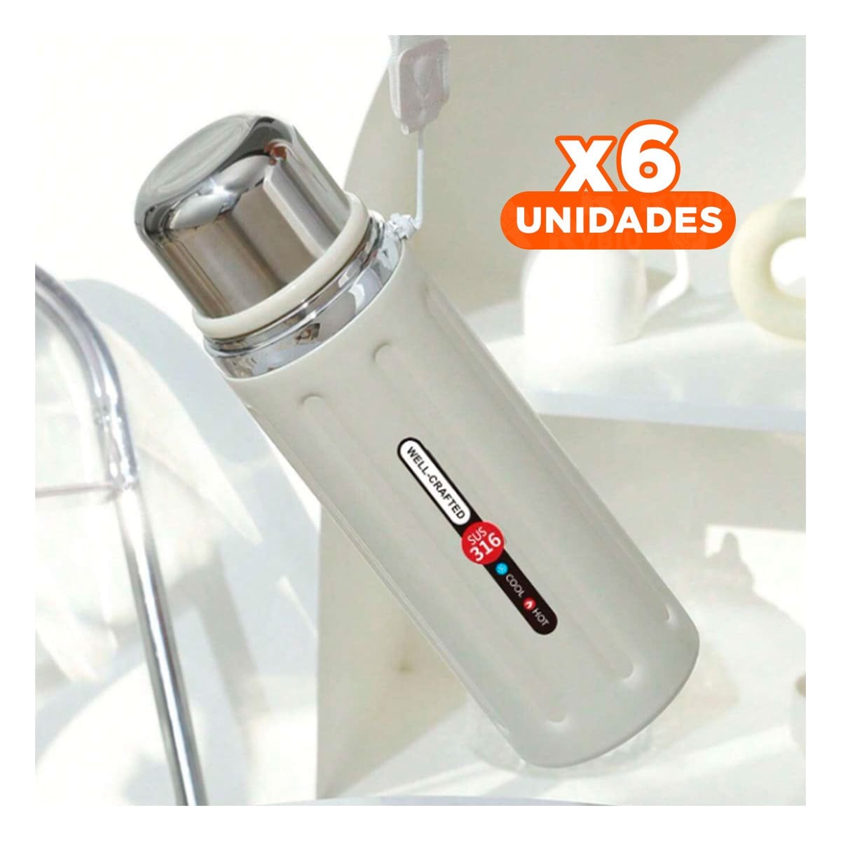 PACK6 CONTENEDOR 800ML BLANCO RESISTENTE Y FACIL DE LIMPIAR PARA USO DIARIO YPAPEL REGALO - 1