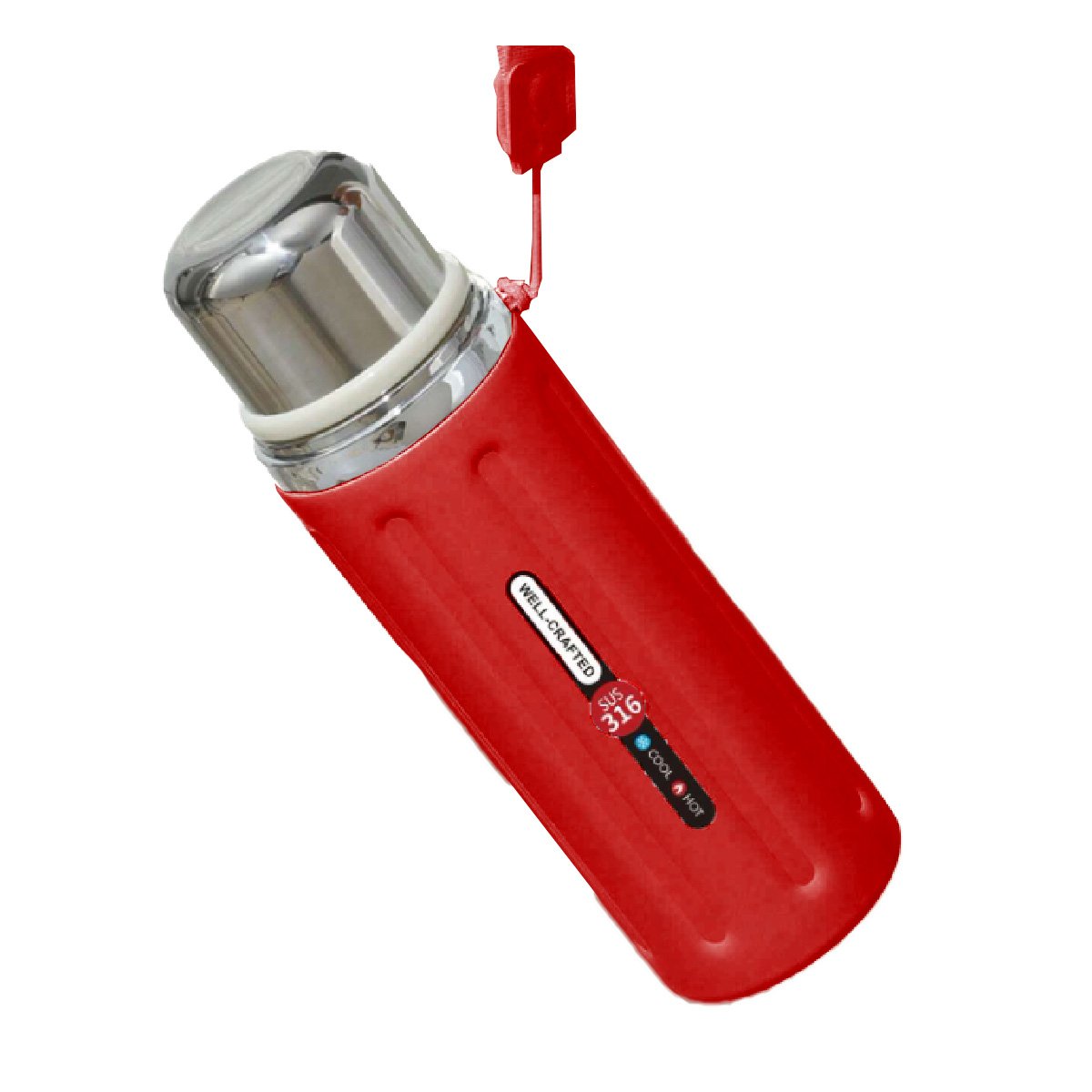 PACK2 ENVASE 800ML ROJO RESISTENTE Y DURADERO PARA LLEVAR BEBIDAS YREGALO STICKER - 2
