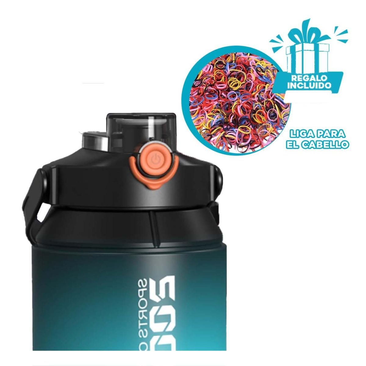 TOMATODO REUTILIZABLE PARA RUTINA ACTIVA 2500ML EN NEGRO Y CELESTE YLIGAS REGALO - 2