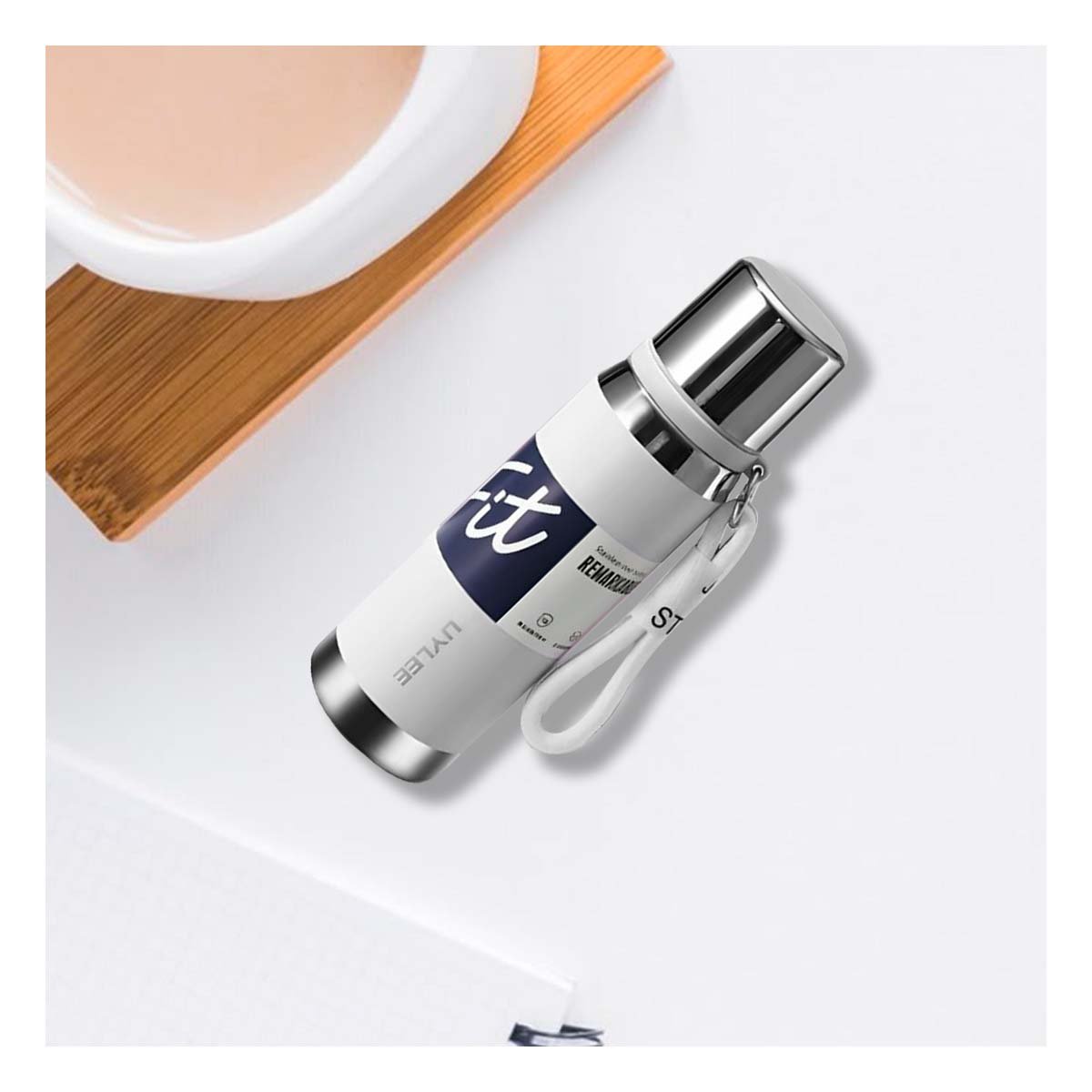 TERMO BLANCO 800ML PARA USO DIARIO EN OFICINA HOGAR Y PICNIC Y+REGALO STICKER - 2
