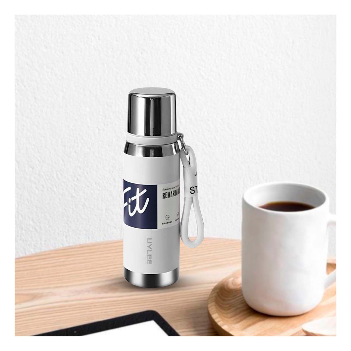 TERMO BLANCO 800ML PARA USO DIARIO EN OFICINA HOGAR Y PICNIC Y+REGALO STICKER - 3