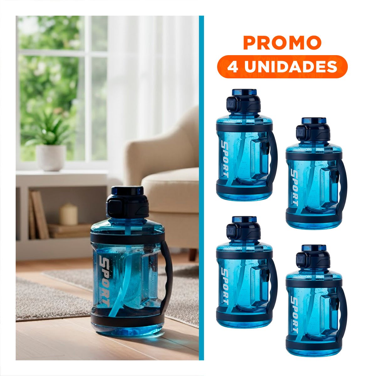 PACK4 CONTENEDOR PORTATIL QUE ACOMPANA TU RITMO ACTIVO AZUL - 1