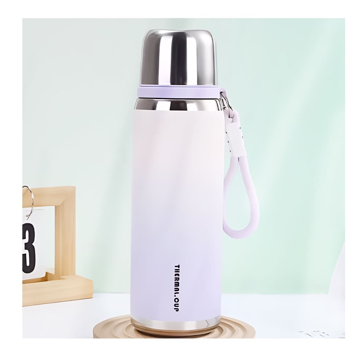 TERMO DEGRADADO 800ML LILA PARA MANTENER BEBIDAS CALIENTES Y FRIAS EN CASA - 1