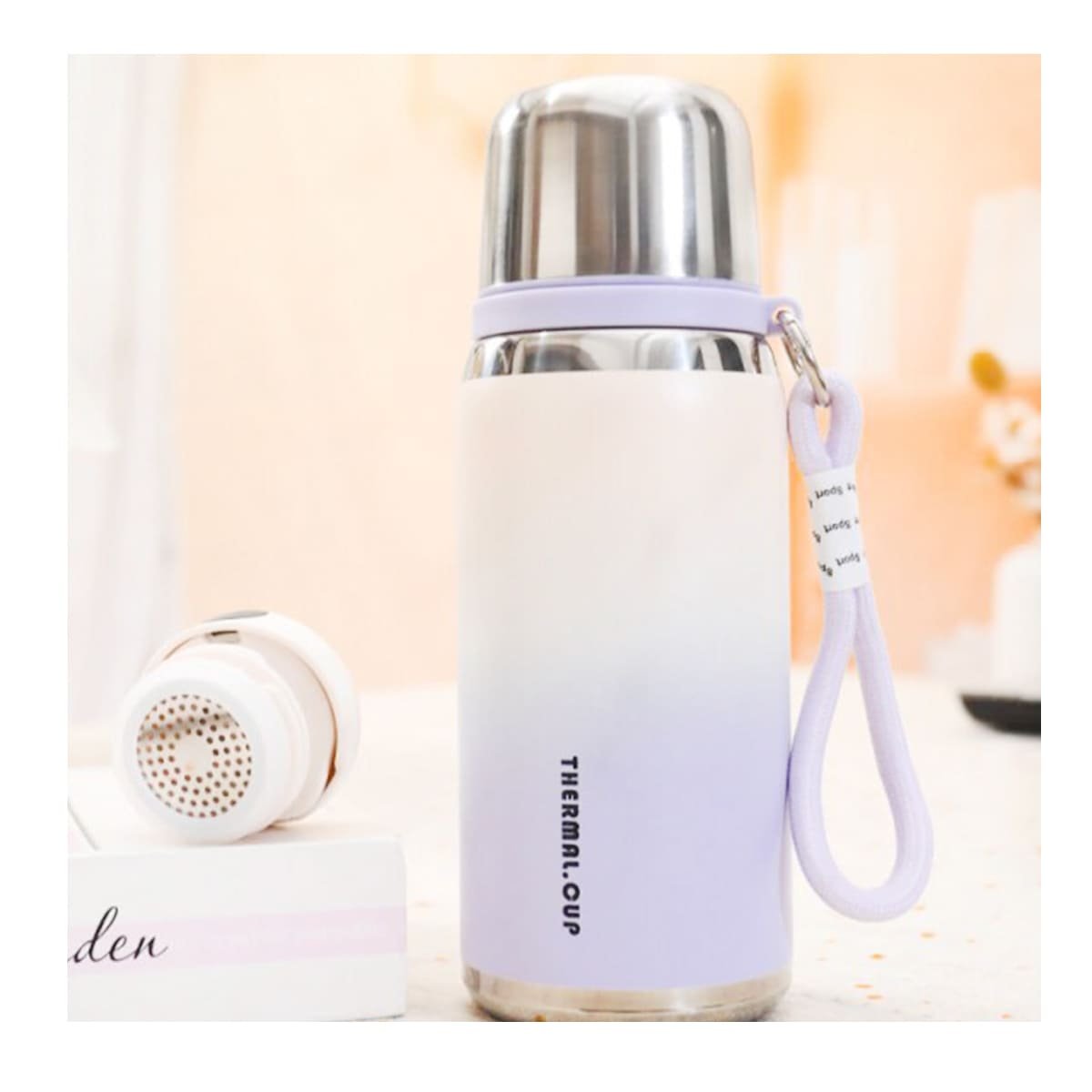 TERMO DEGRADADO 800ML LILA PARA MANTENER BEBIDAS CALIENTES Y FRIAS EN CASA - 3
