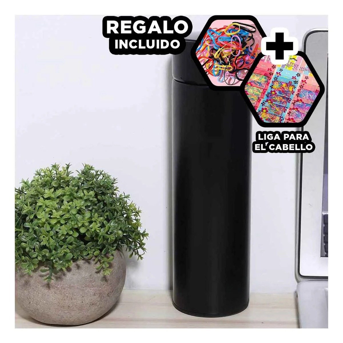 ENVASE INTELIGENTE 500 ML CON FILTRO DE TE PARA MANTENER BEBIDAS A TEMPERATURA Y+LIGAS REGALO - 2