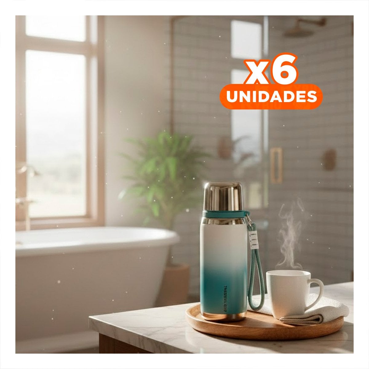PACK6 CONTENEDOR 800ML AZUL CON TAPA HERMETICA Y DISEÑO MODERNO PARA OFICINA - 1