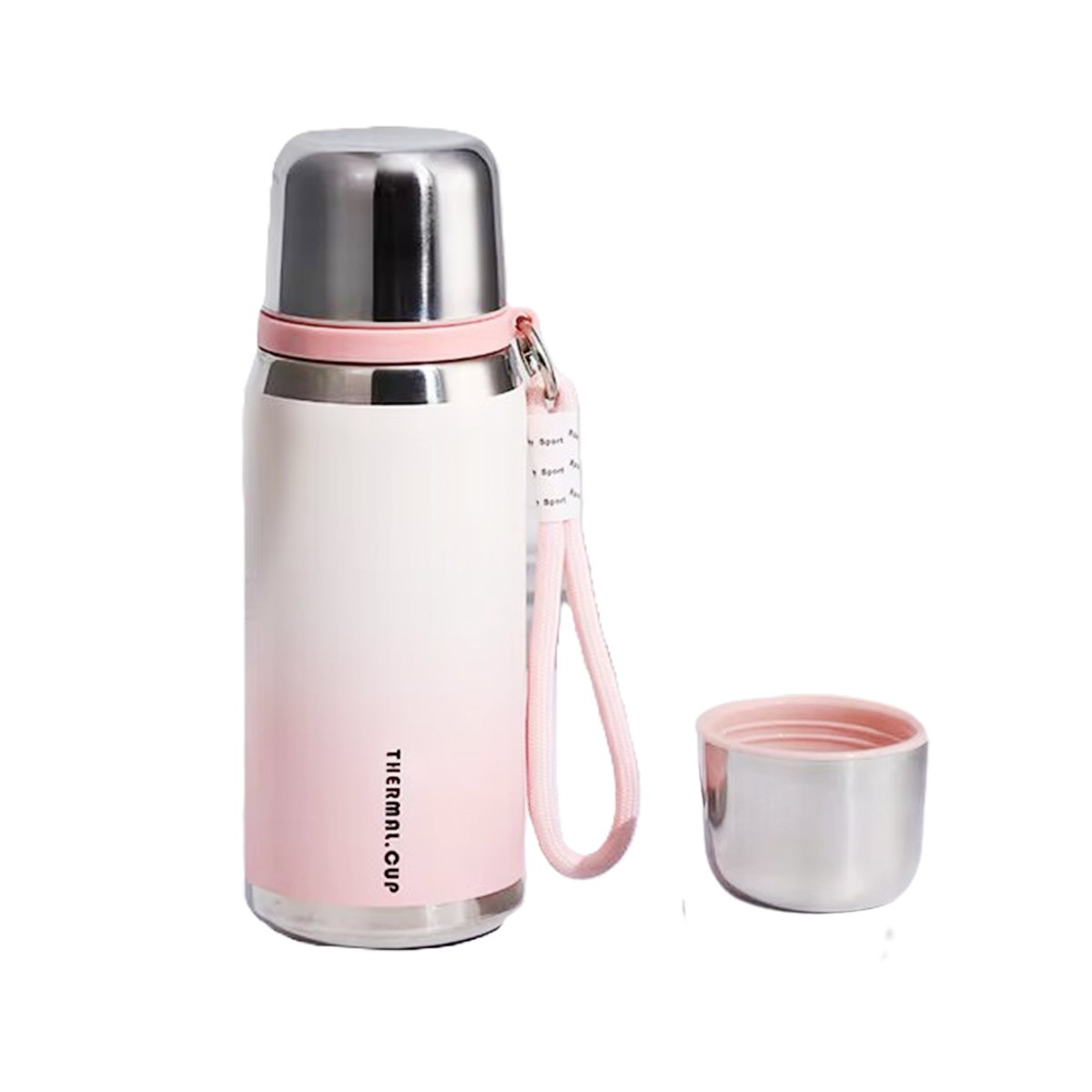 TERMO 800ML ROSADO RESISTENTE A GOLPES Y FACIL DE LIMPIAR EN CASA O OFICINA Y+REGALO STICKER - 1