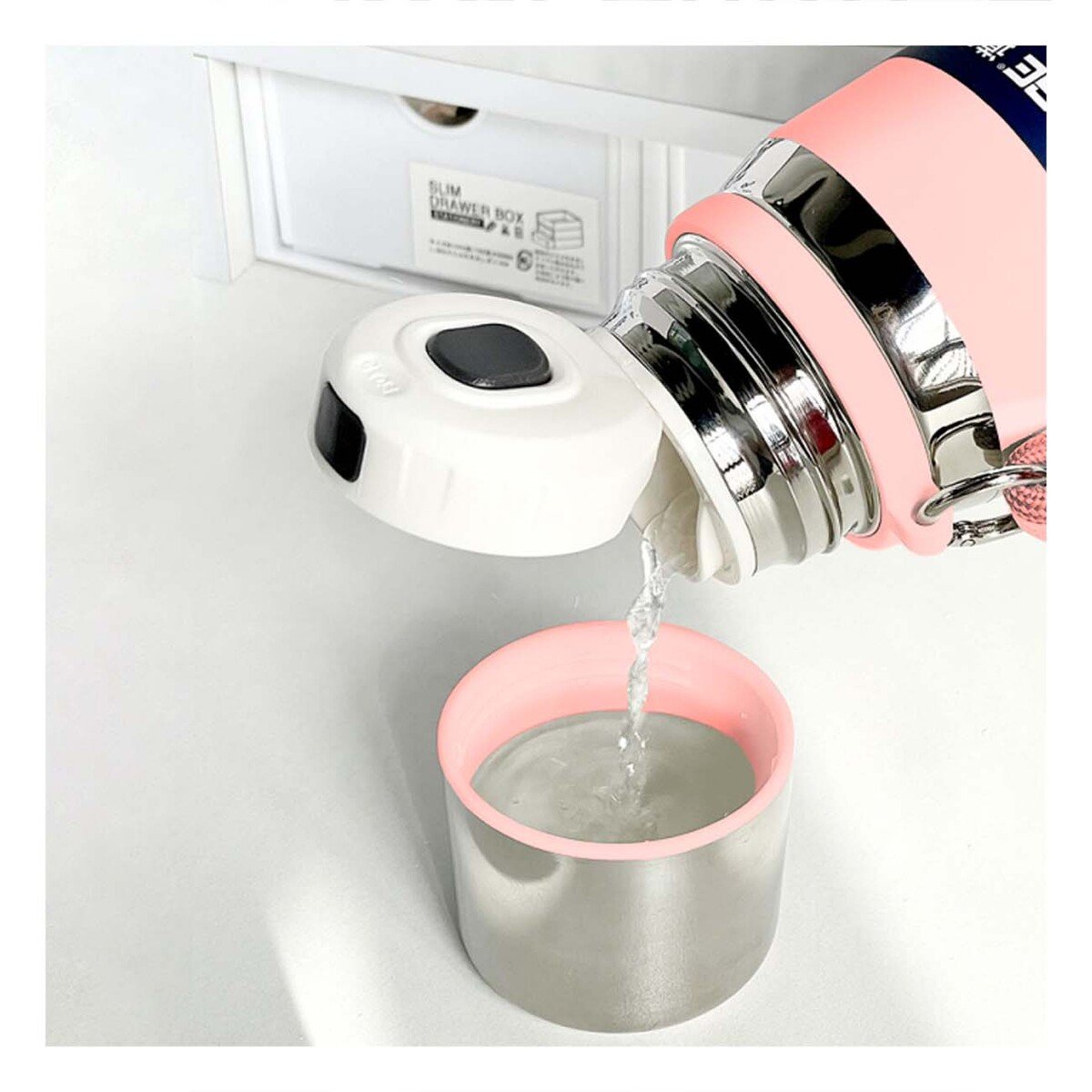 PACK6 FRASCO ROSADO 500ML CON TAPA SEGURA PARA CAFÉ TÉ Y BEBIDAS CALIENTES Y+REGALO STICKER - 3