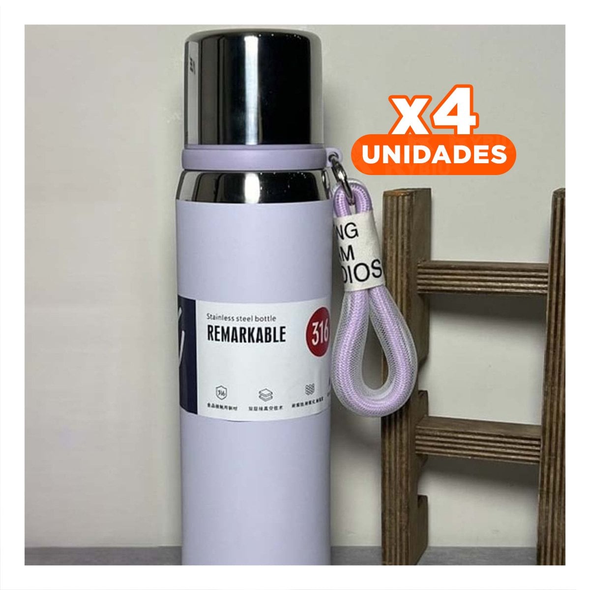 PACK4 FRASCO LILA 800ML PARA CAFÉ TÉ Y BEBIDAS DIARIAS EN OFICINA Y HOGAR Y+REGALO STICKER - 1