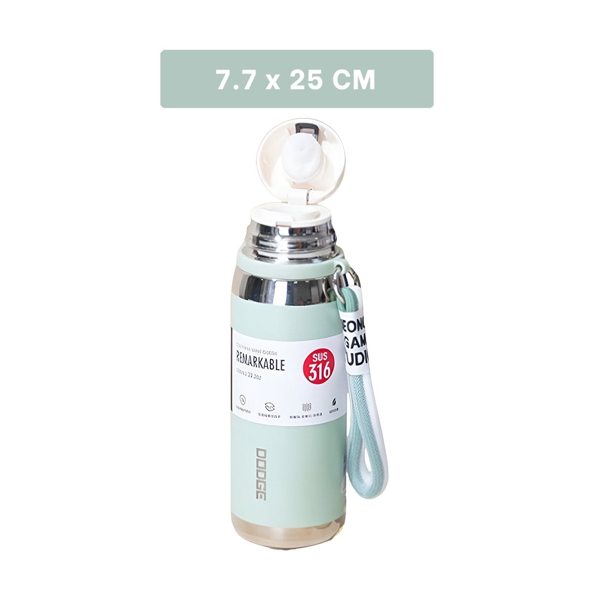 PACK6 FRASCO VERDE AGUA 800ML CON TAPA HERMÉTICA PARA TRANSPORTE DE BEBIDAS - 4
