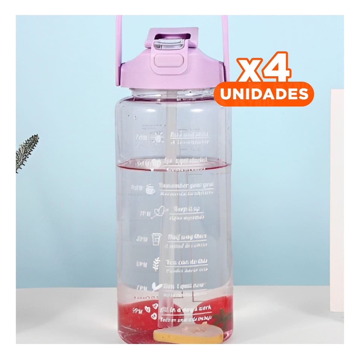 PACK4 CONTENEDOR TRIO TRANSPARENTE LILA MANTIENE BEBIDAS FRIAS Y CALIENTES YREGALO STICKER - 1