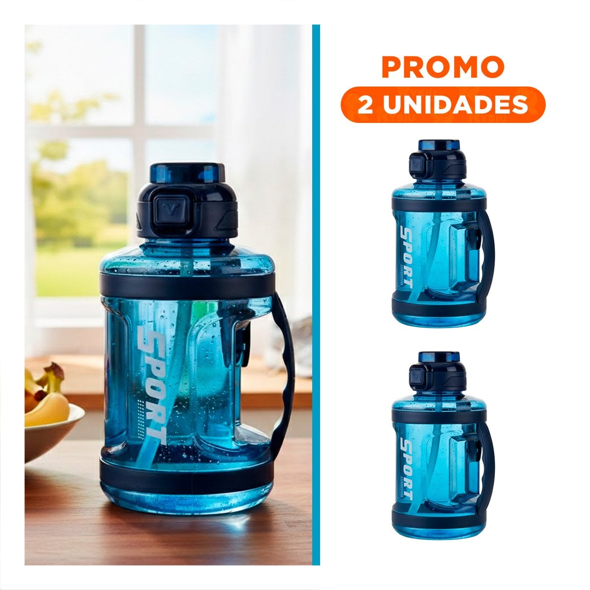 PACK2 CONTENEDOR SEGURO CON CIERRE CONFIABLE PARA VIAJES AZUL YREGALO STICKER - 1
