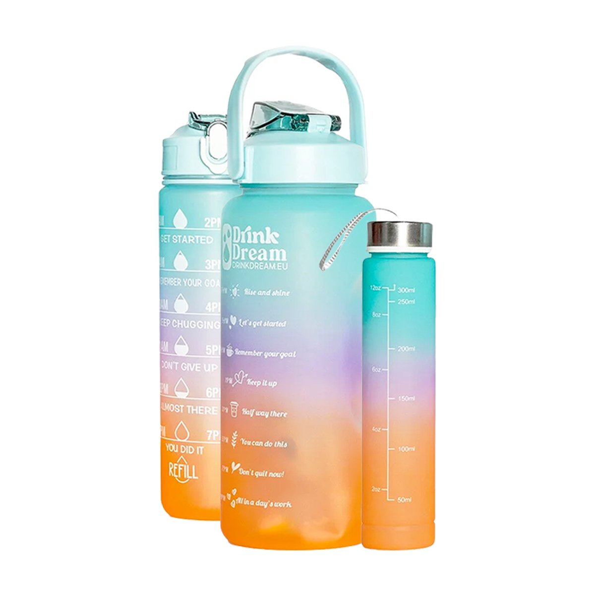 TOMATODOS DE 3 UNIDADES EN CELESTE CON FORMATO 2 L 1 L Y 300 ML Y+REGALO STICKER - 1