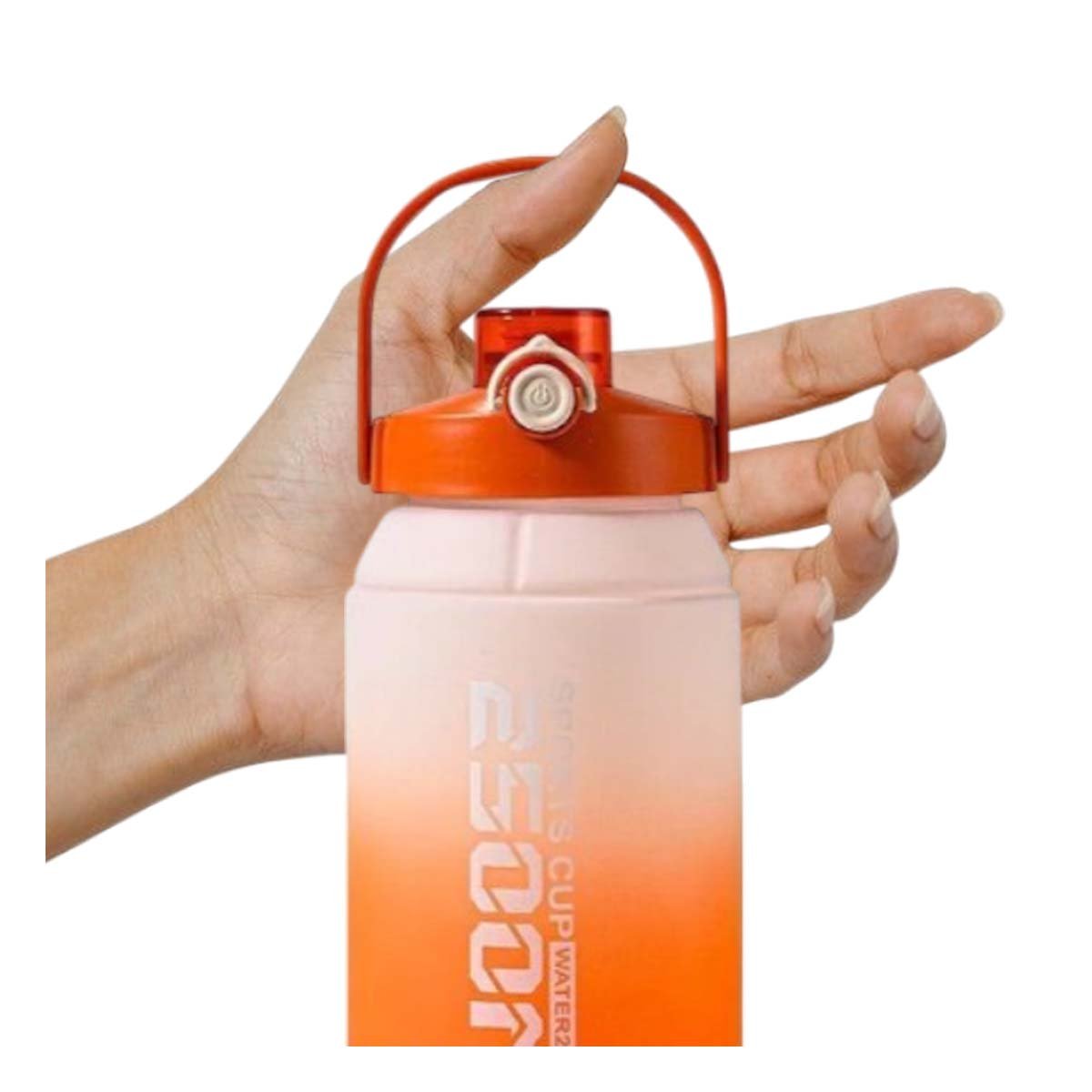 PACK6 BIDON PORTATIL PARA ACTIVIDADES EXIGENTES 2500ML EN NARANJA Y BLANCO YREGALO STICKER - 2
