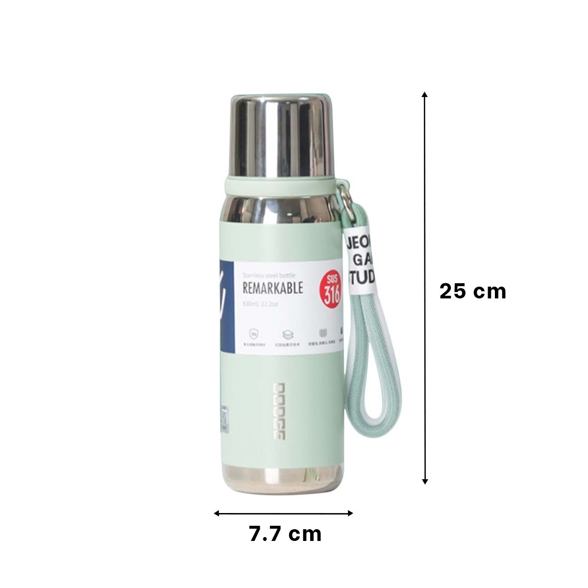 PACK2 RECIPIENTE TÉRMICO VERDE AGUA 800ML CON TAPA HERMÉTICA PARA CAFÉ TÉ Y+PAPEL REGALO - 4