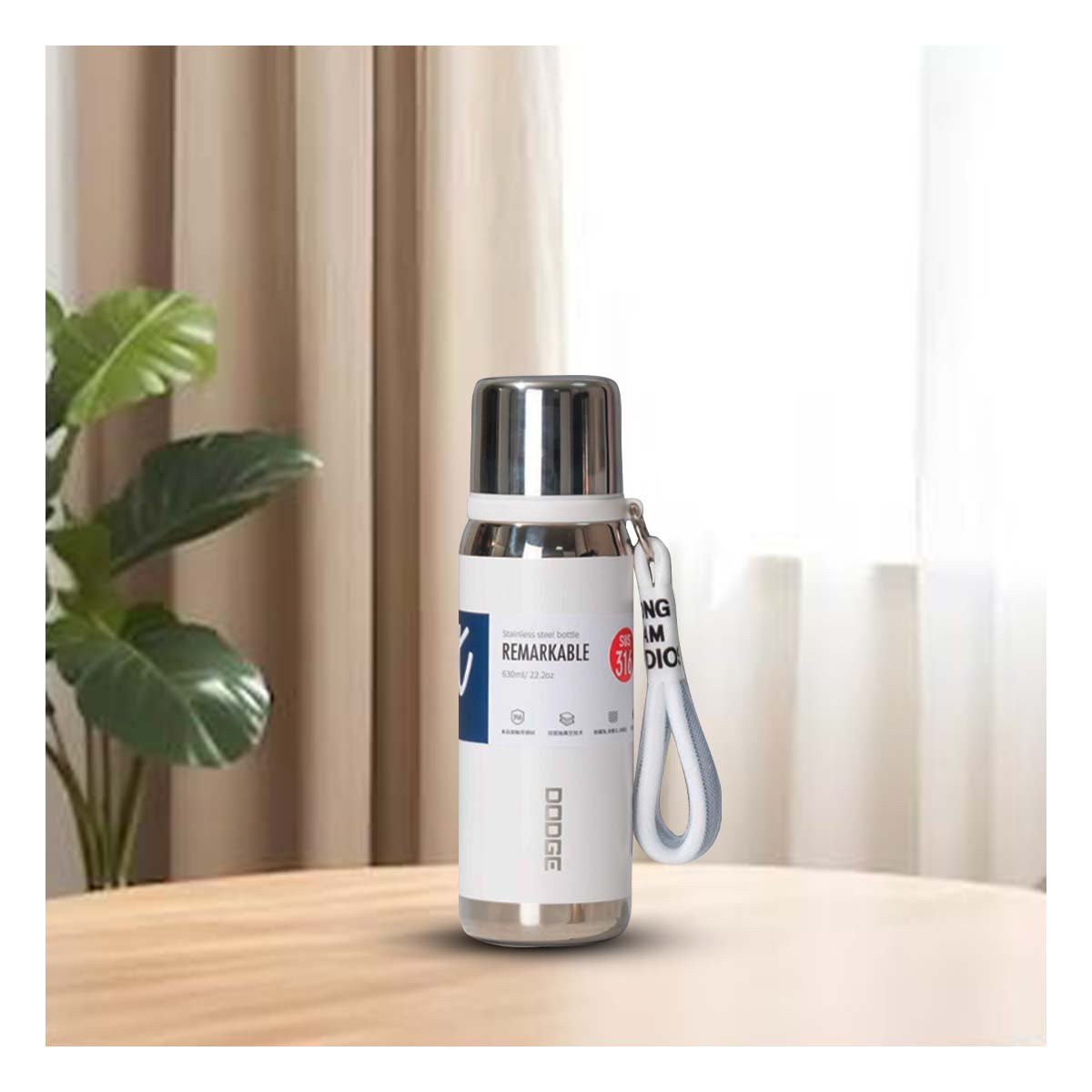 TERMO BLANCO 800ML PARA TRANSPORTE FÁCIL DE BEBIDAS CALIENTES Y FRÍAS Y+PAPEL REGALO - 2