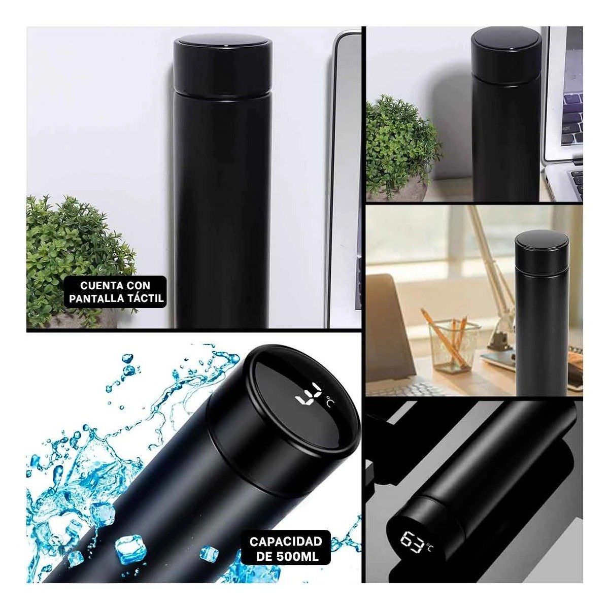 RECIPIENTE INTELIGENTE TERMICO 500 ML CON FILTRO DE TE PARA OFICINA Y HOGAR Y+PAPEL REGALO - 3