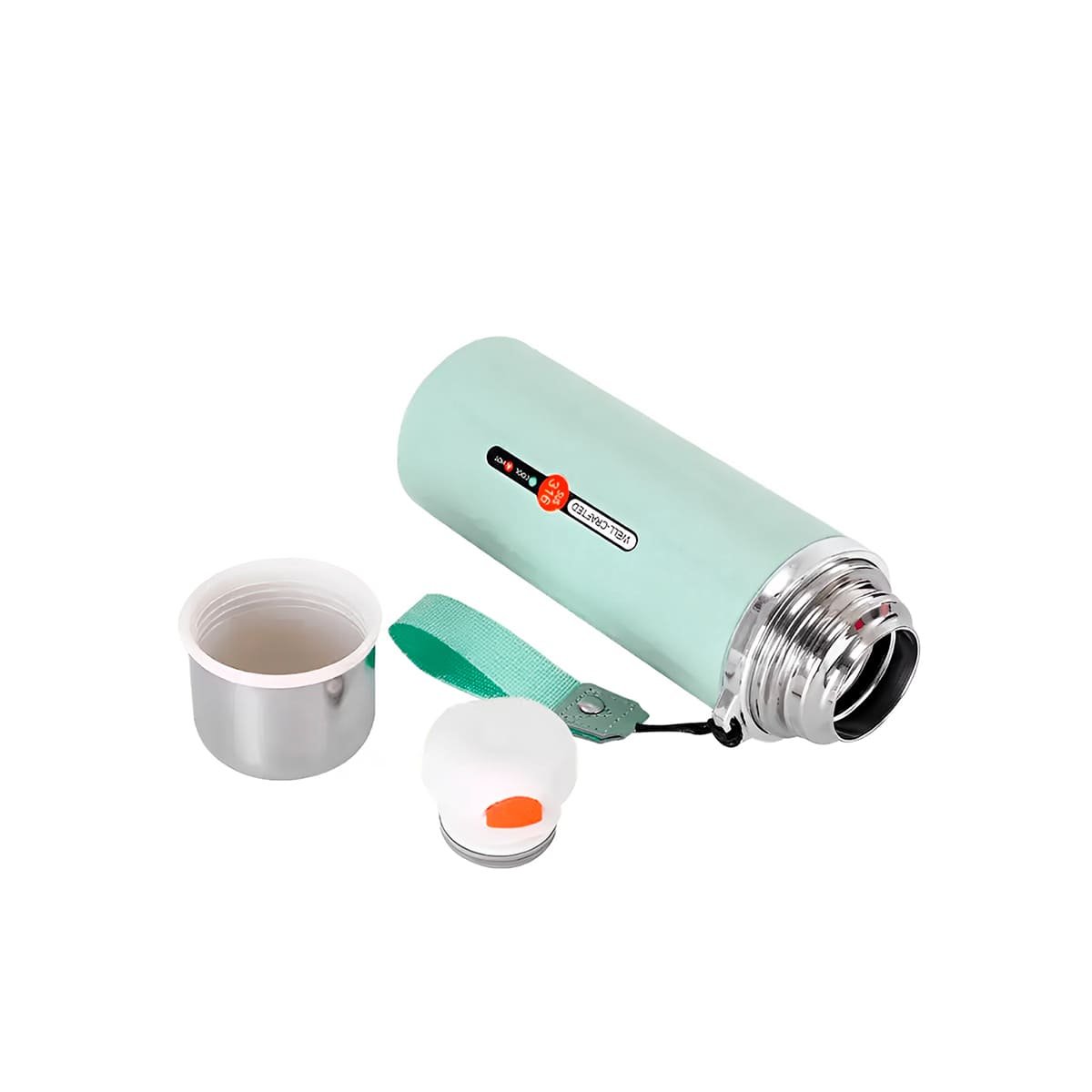 PACK6 CONTENEDOR 800ML VERDE AGUA DOBLE PARED QUE CONSERVA TEMPERATURA YREGALO STICKER - 2