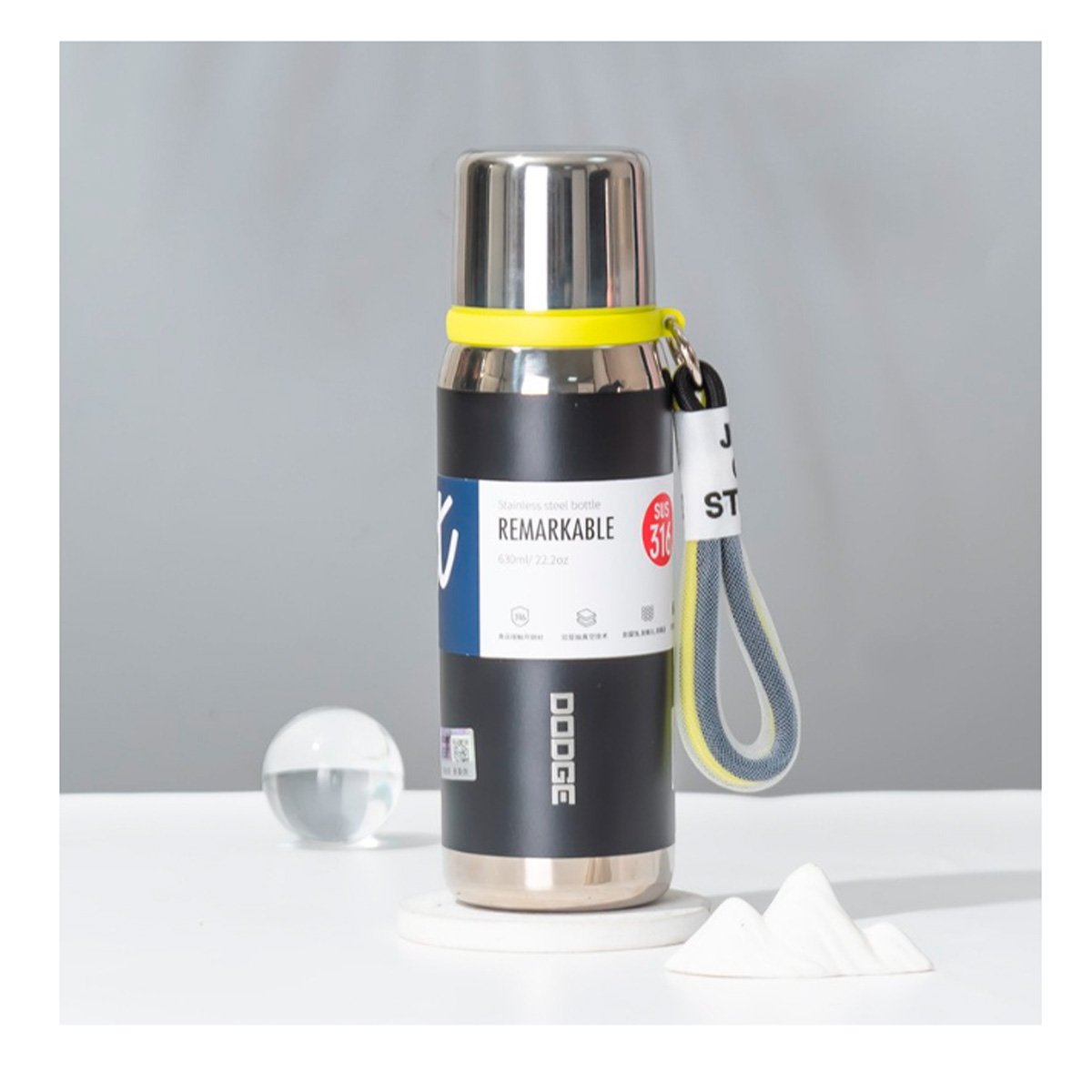 PACK6 FRASCO NEGRO 500ML CON TAPA HERMÉTICA PARA TRANSPORTE DE BEBIDAS - 2