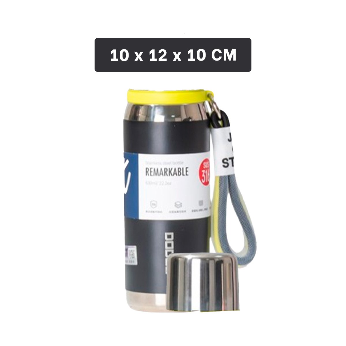 PACK6 FRASCO NEGRO 500ML CON TAPA HERMÉTICA PARA TRANSPORTE DE BEBIDAS - 4