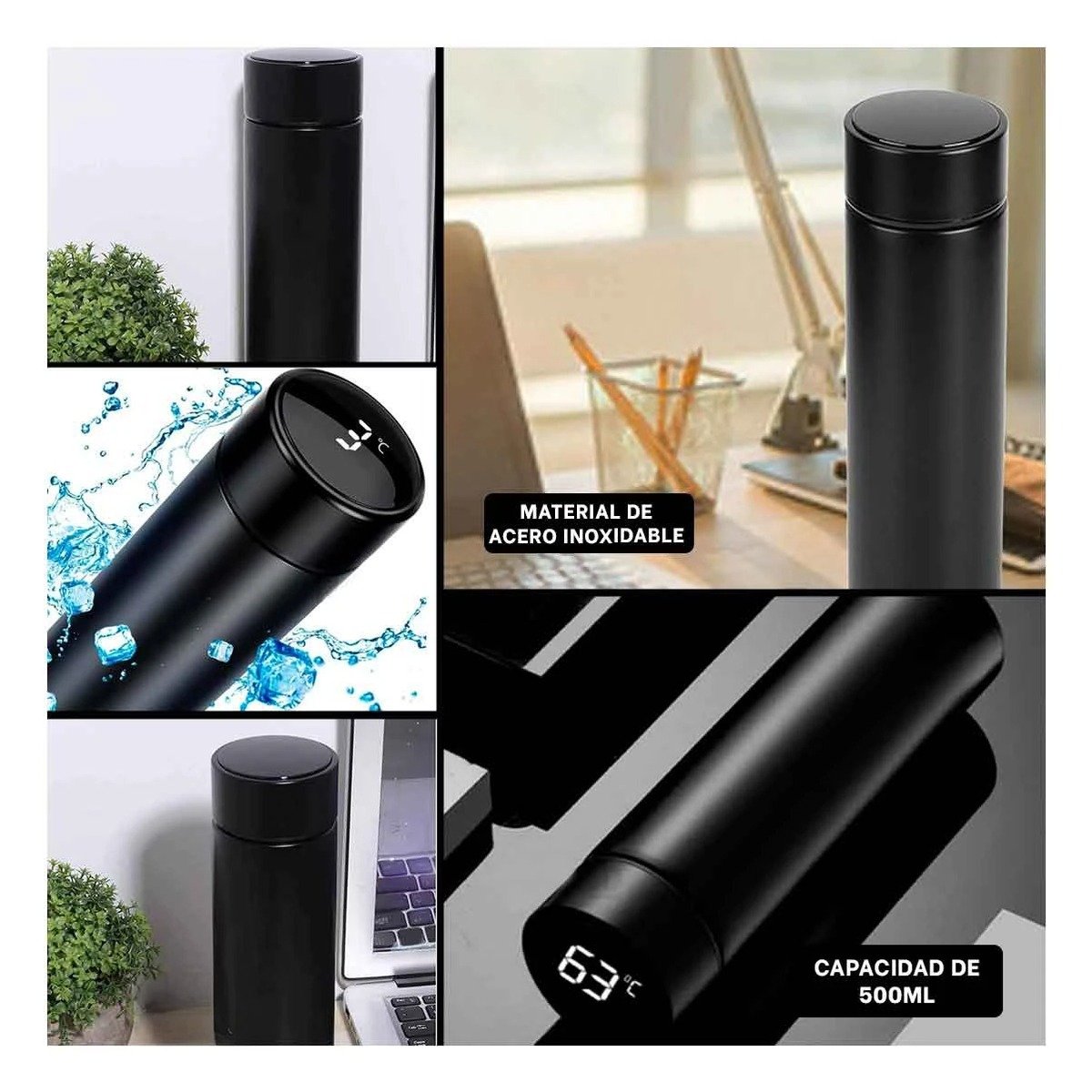 TERMO DIGITAL INTELIGENTE 500 ML CON FILTRO DE TE PARA CAFE Y TE EN CASA - 2