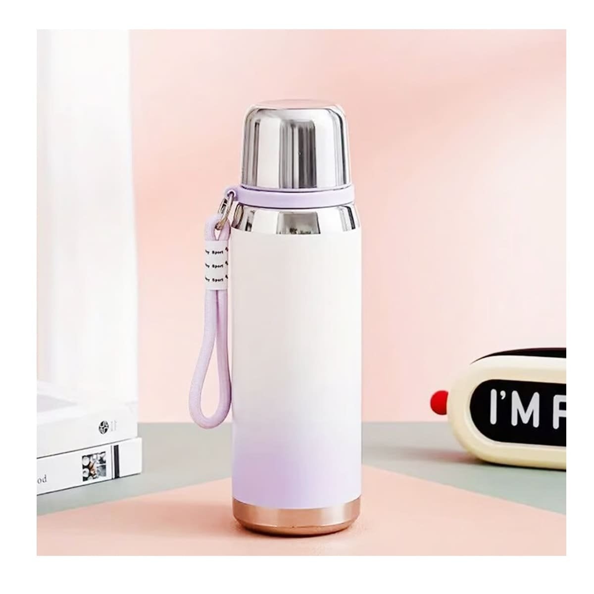 TERMO 800ML LILA RESISTENTE A GOLPES Y FACIL DE LIMPIAR EN CASA O OFICINA Y+REGALO STICKER - 2