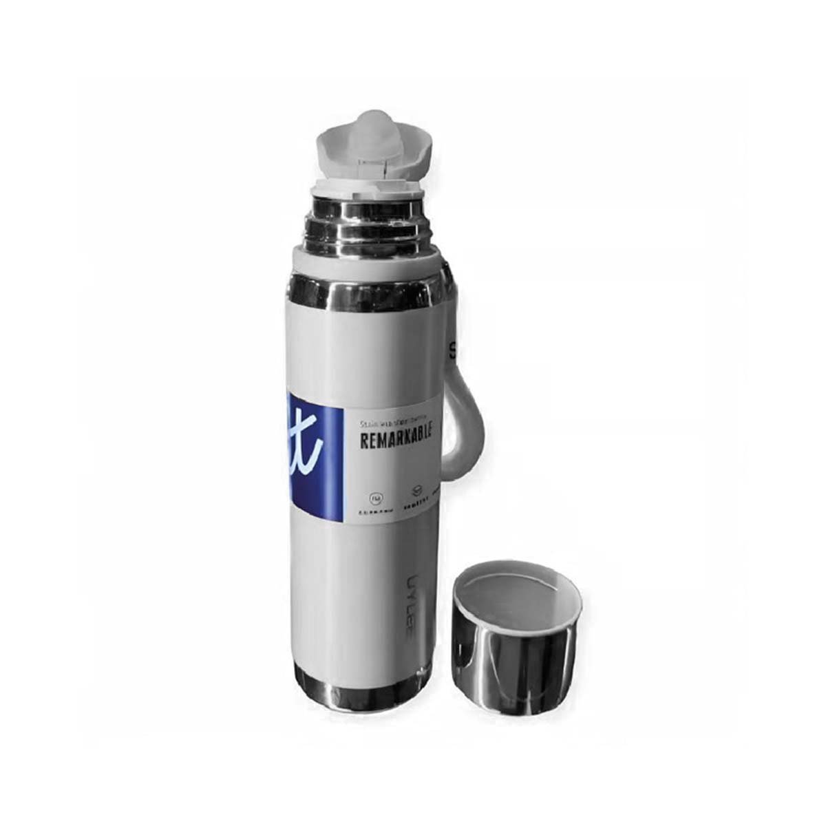 PACK6 FRASCO BLANCO 800ML CON TAPA SEGURA PARA CAFÉ TÉ Y BEBIDAS CALIENTES Y+REGALO STICKER - 2