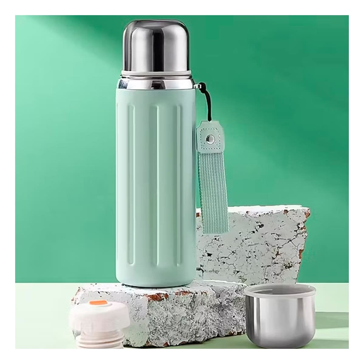 TERMO 800ML VERDE AGUA LIGERO Y COMODO PARA LLEVAR BEBIDAS CALIENTES Y FRIAS YPOST IT - 1