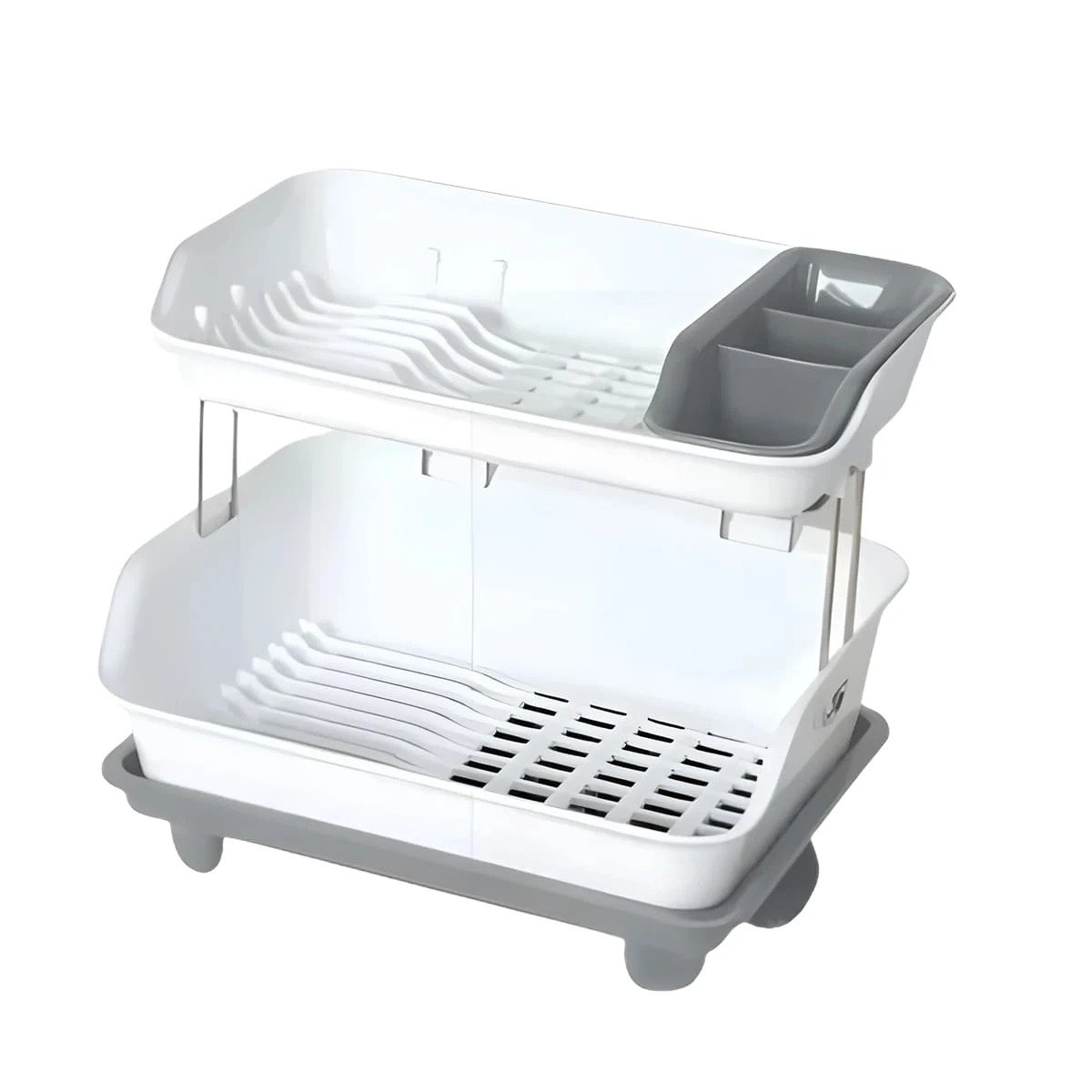 PACK2 REJILLA DE COCINA 2 NIVELES PLASTICO COMPACTA Y UTIL PLOMO Y+REGALO STICKER - 2