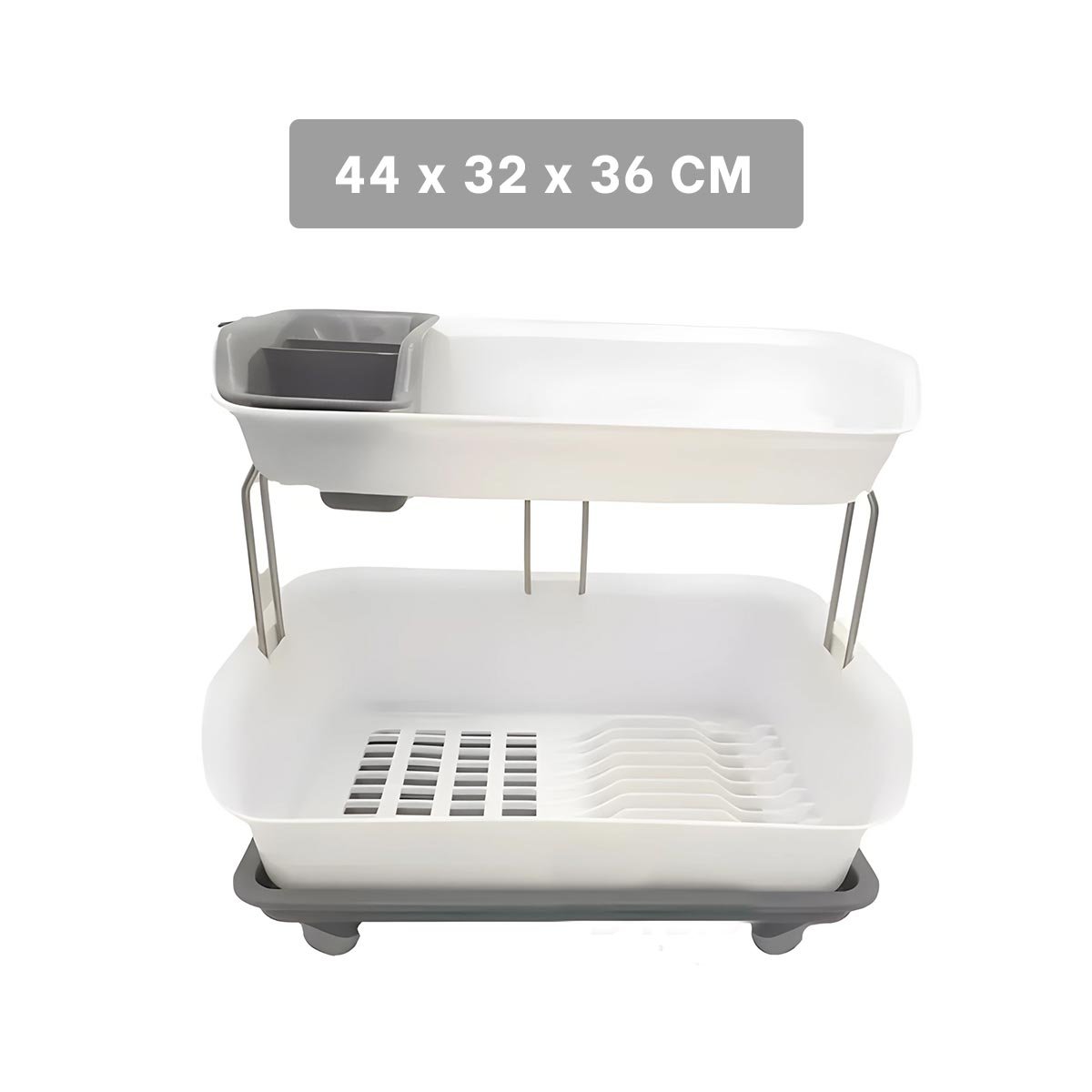 PACK2 REJILLA DE COCINA 2 NIVELES PLASTICO COMPACTA Y UTIL PLOMO Y+REGALO STICKER - 4