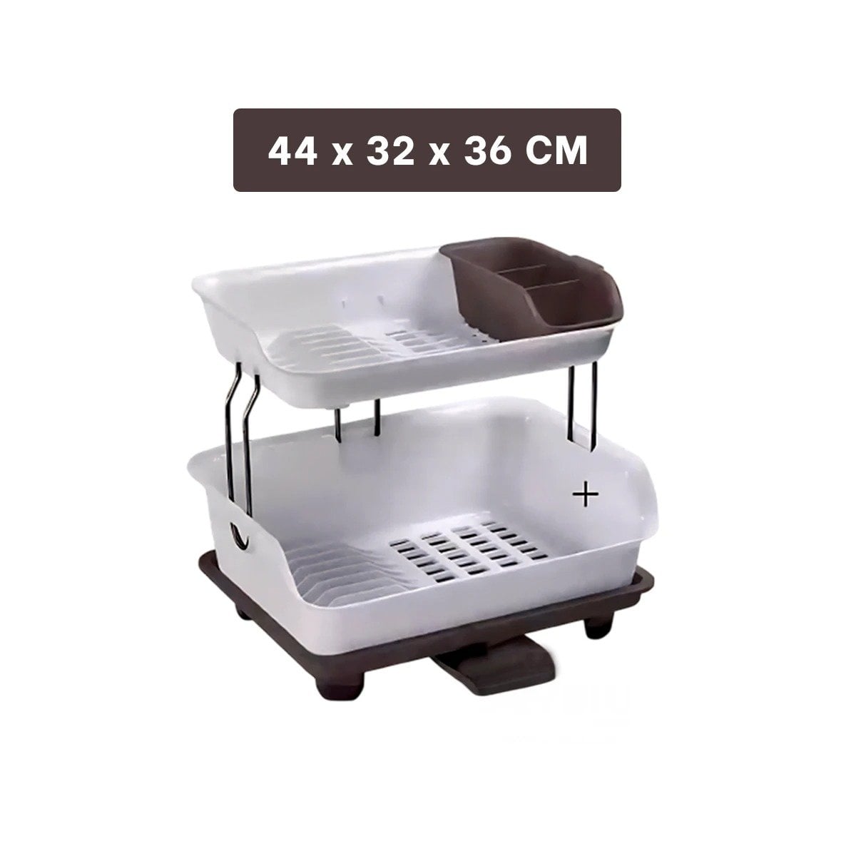 ESCURRIDOR PARA COCINA 2 NIVELES PLASTICO PRACTICO Y COMPACTO MARRON Y+PAPEL REGALO - 4