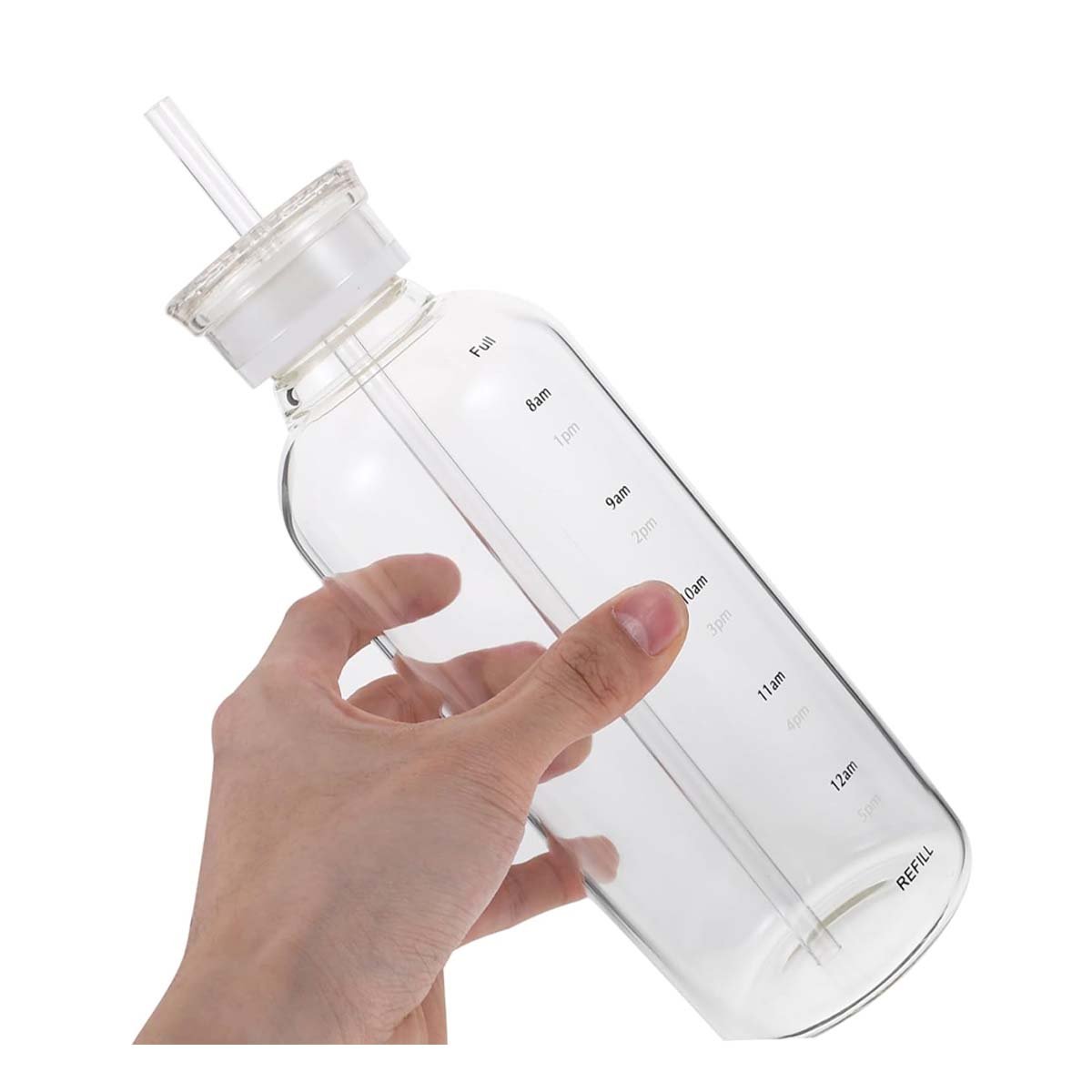 PACK4 TERMO DE VIDRIO 750ML TRANSPARENTE CON DISENO PRACTICO Y MODERNO YPAPEL REGALO - 3