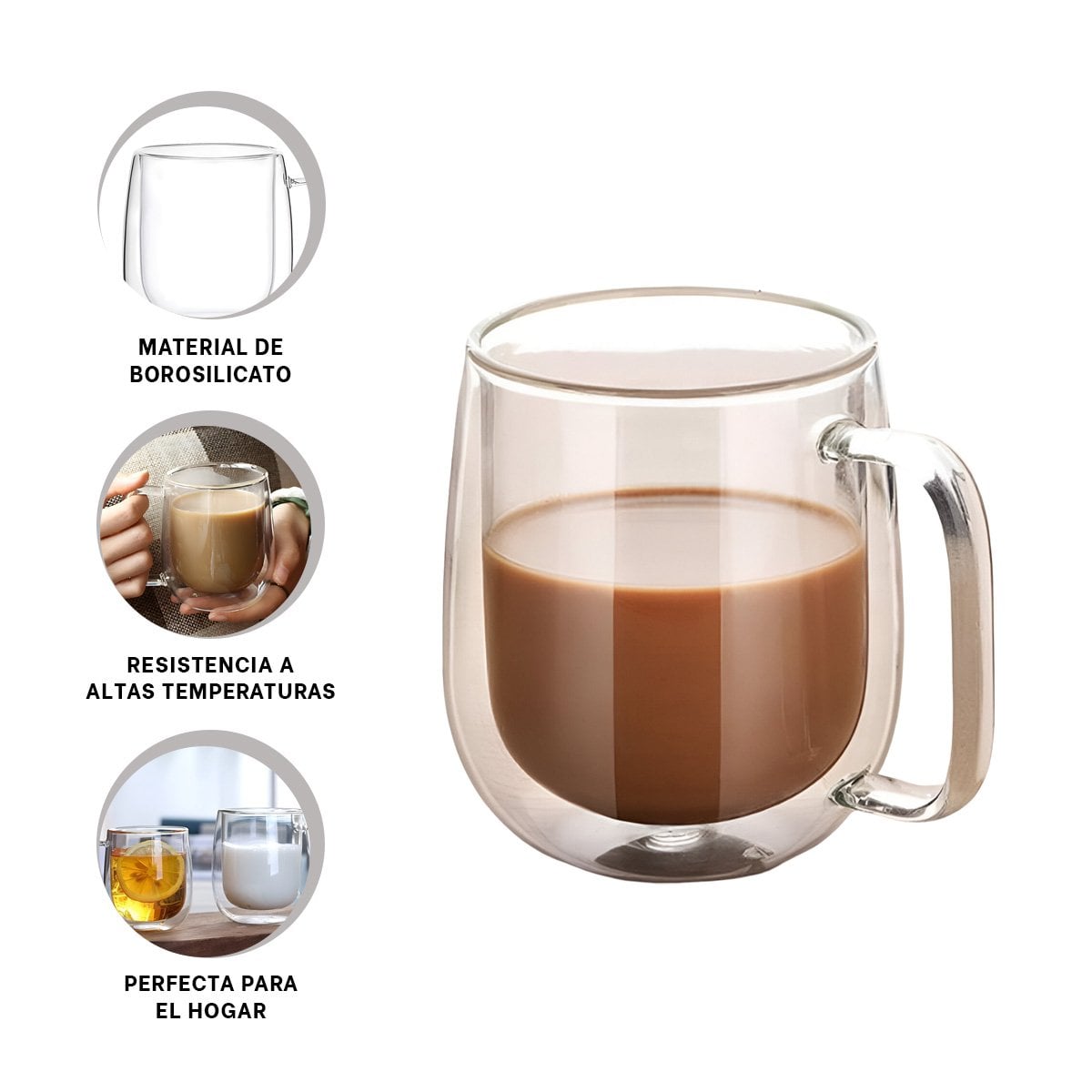 TAZA DOBLE CAPA 443ML TRANSPARENTE PARA SERVIR BEBIDAS VARIADAS YPOST IT - 5