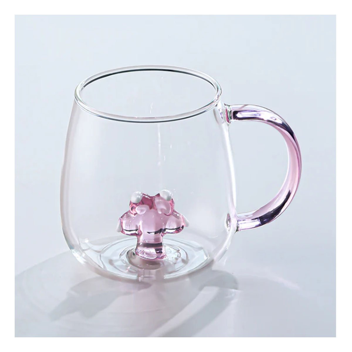 PACK12 VAJILLA MODERNA CON CUERPO CLARO Y ASA ROSADA 350 ML TRANSPARENTE Y+REGALO STICKER - 5