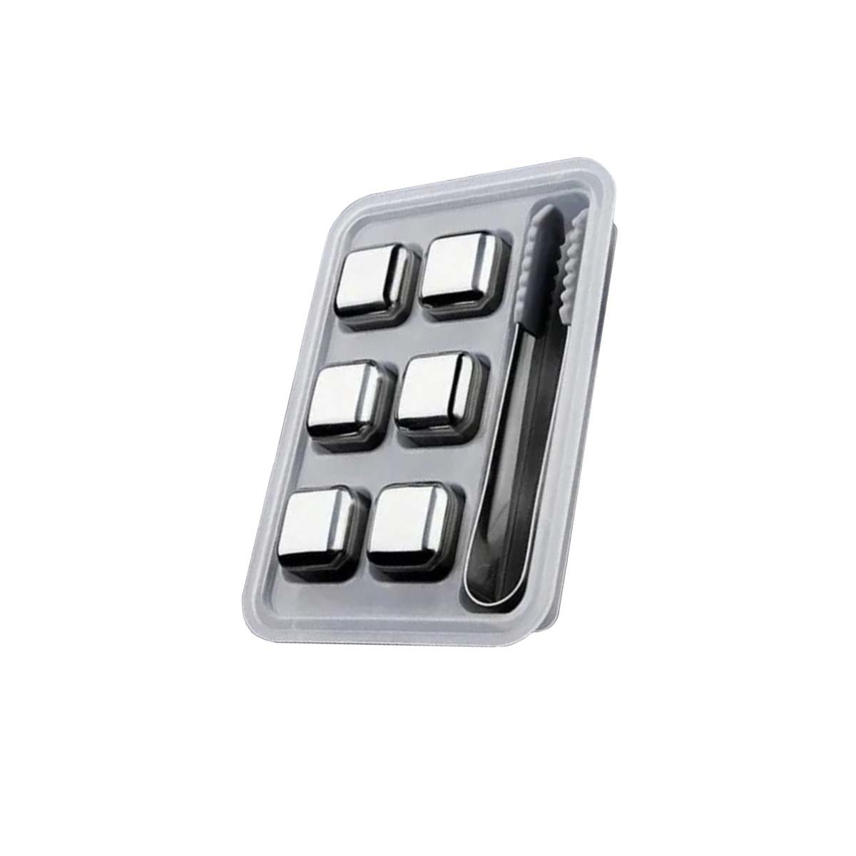 PACK12 COMPLEMENTO PARA BAR 6 CUBOS DE HIELO REUTILIZABLES PLATEADO YREGALO STICKER - 2