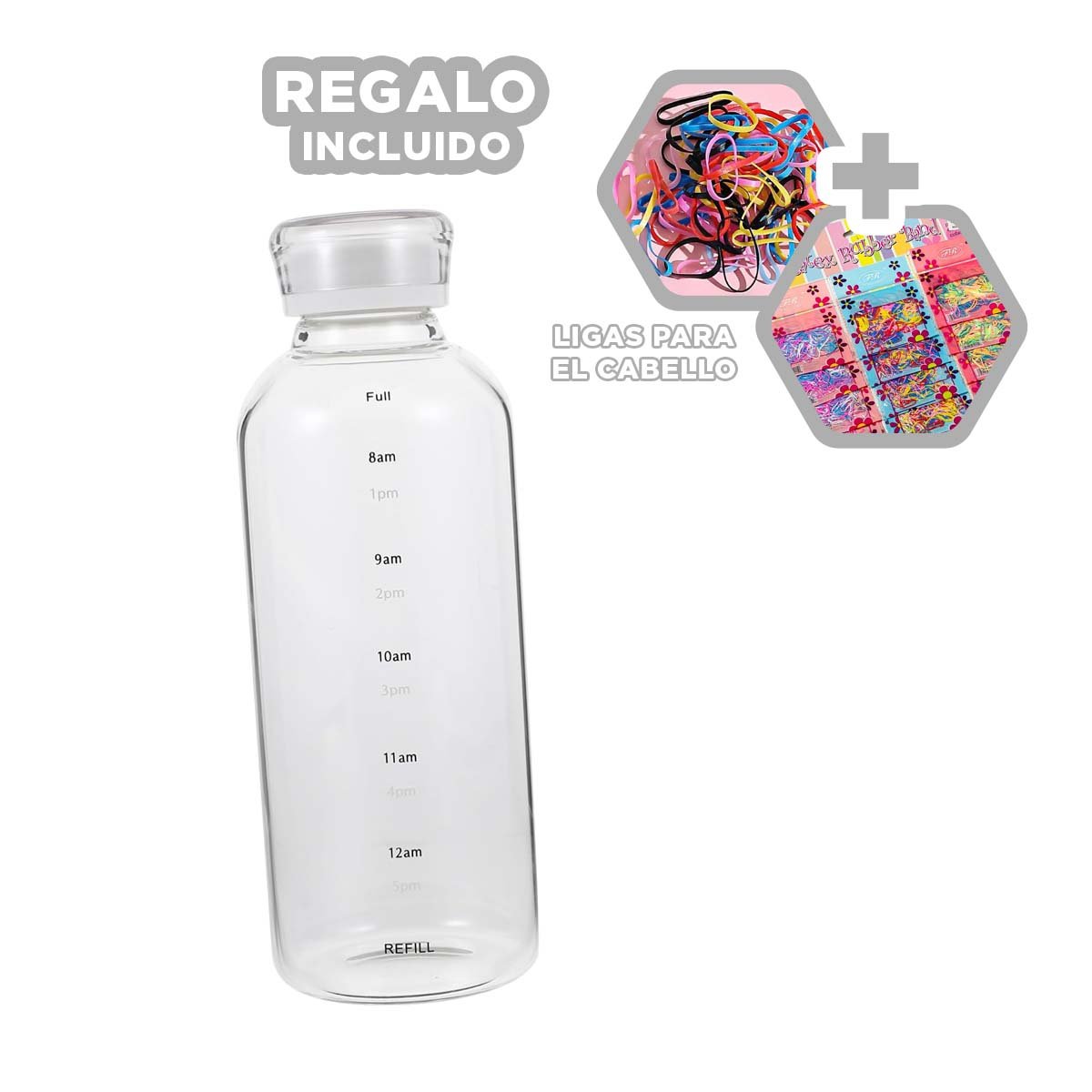 BOTELLA DE VIDRIO 750ML TRANSPARENTE PARA USO DIARIO Y PORTATIL YLIGAS REGALO - 2