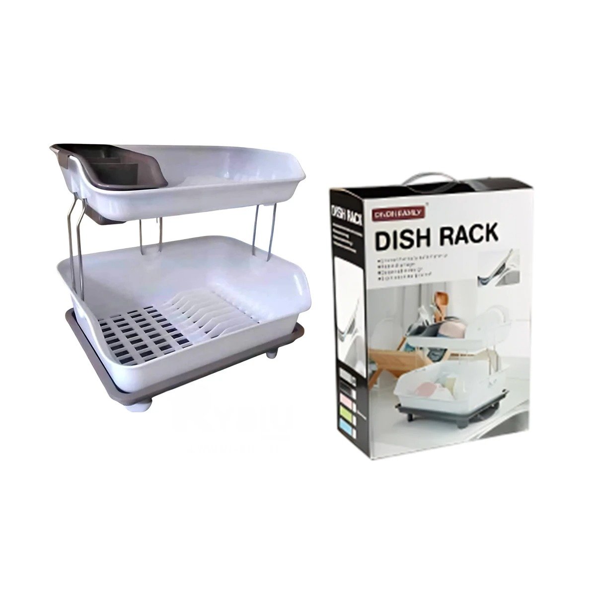 PACK6 DEPOSITO DE COCINA 2 NIVELES PLASTICO MARRON Y+REGALO STICKER - 2