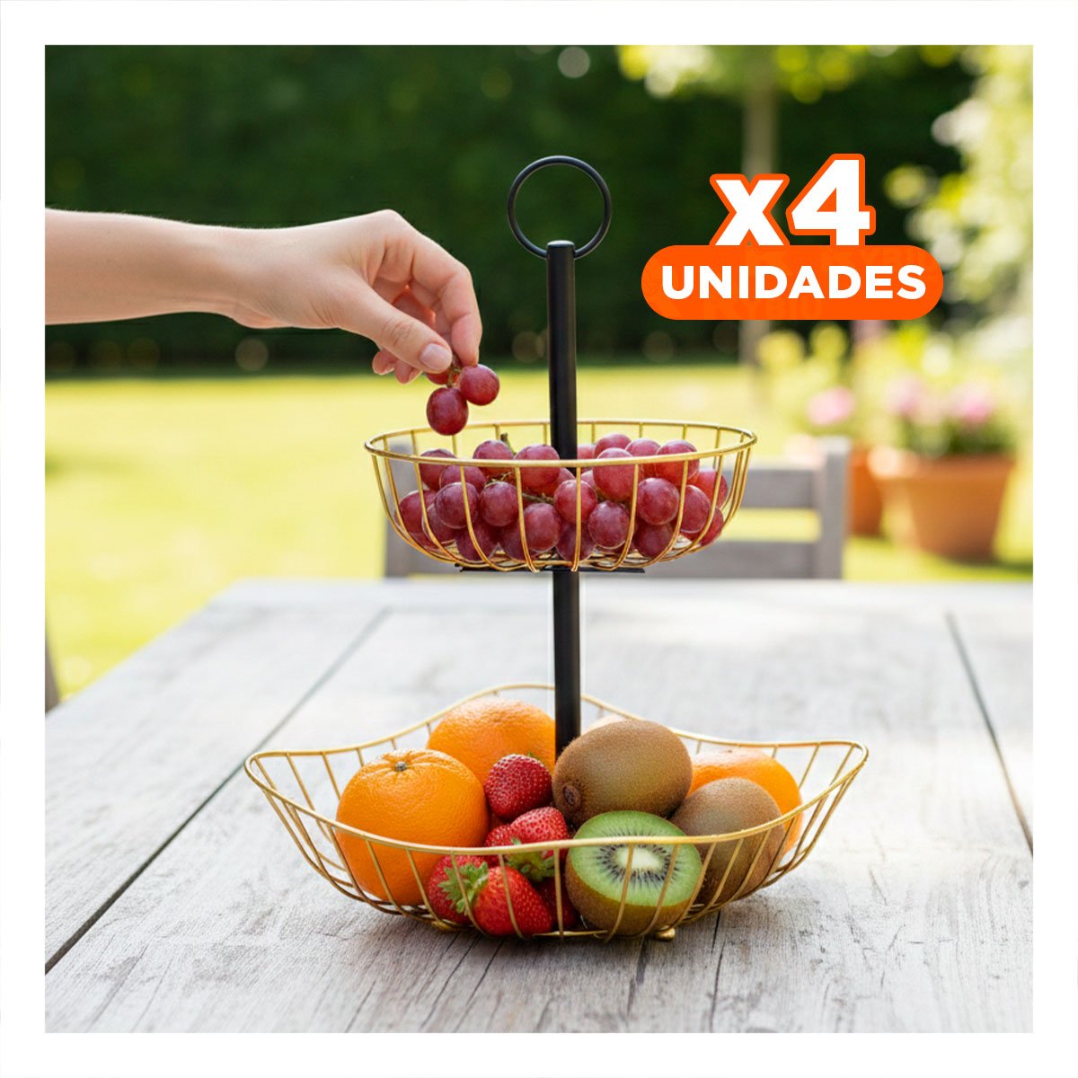 PACK4 ORGANIZADOR COMPACTO PARA MESA DE REUNIONES Y COCINA DORADO Y+PAPEL REGALO - 1