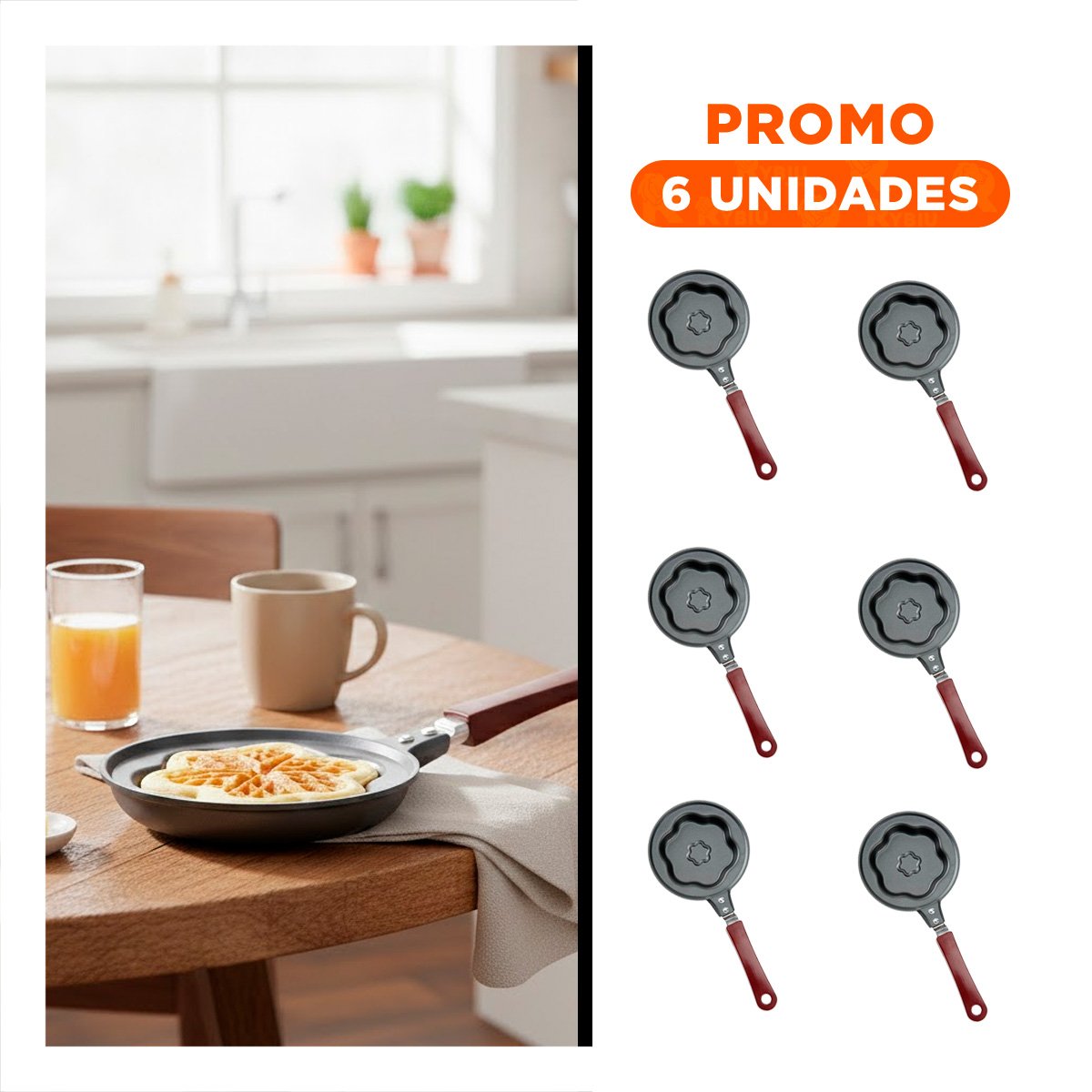 PACK6 CAZUELA CABEZA DE FLOR PLOMO DURADERA Y RESISTENTE COCINAR COMIDAS YREGALO STICKER - 1