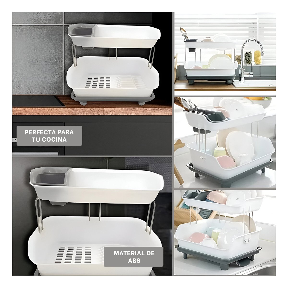 PACK6 DISTRIBUIDOR PARA VAJILLA 2 NIVELES PLASTICO COMPACTO Y RESISTENTE PLOMO Y+PAPEL REGALO - 3