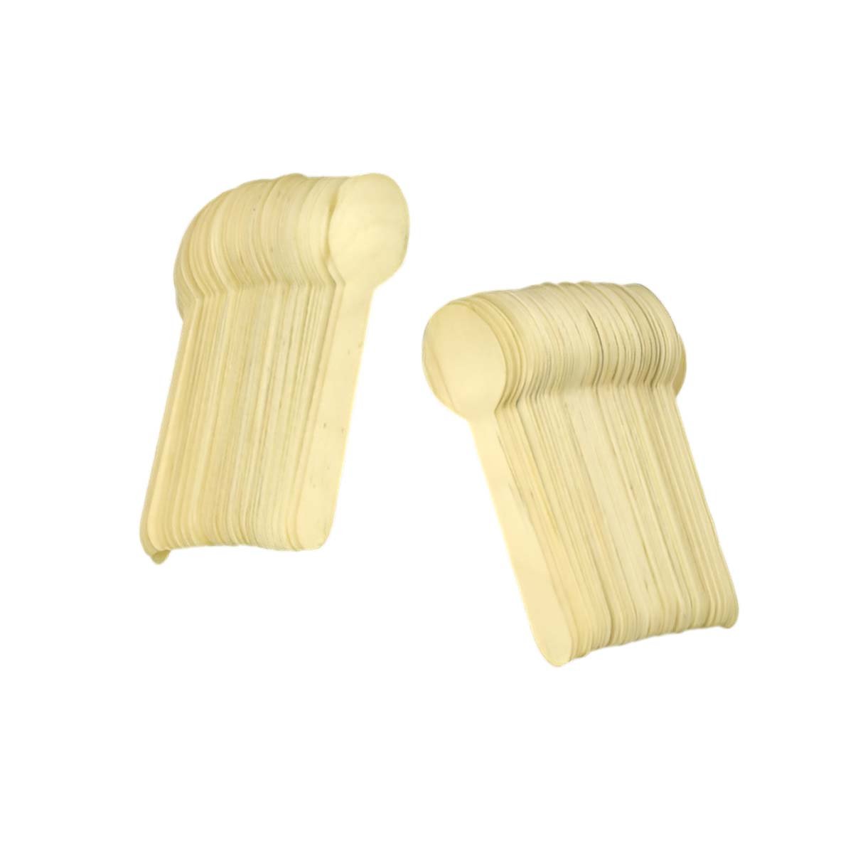 PACK2 CUCHARILLAS DE MADERA 100 PZS PARA USO DIARIO EN COCINA Y REUNIONES YREGALO STICKER - 2
