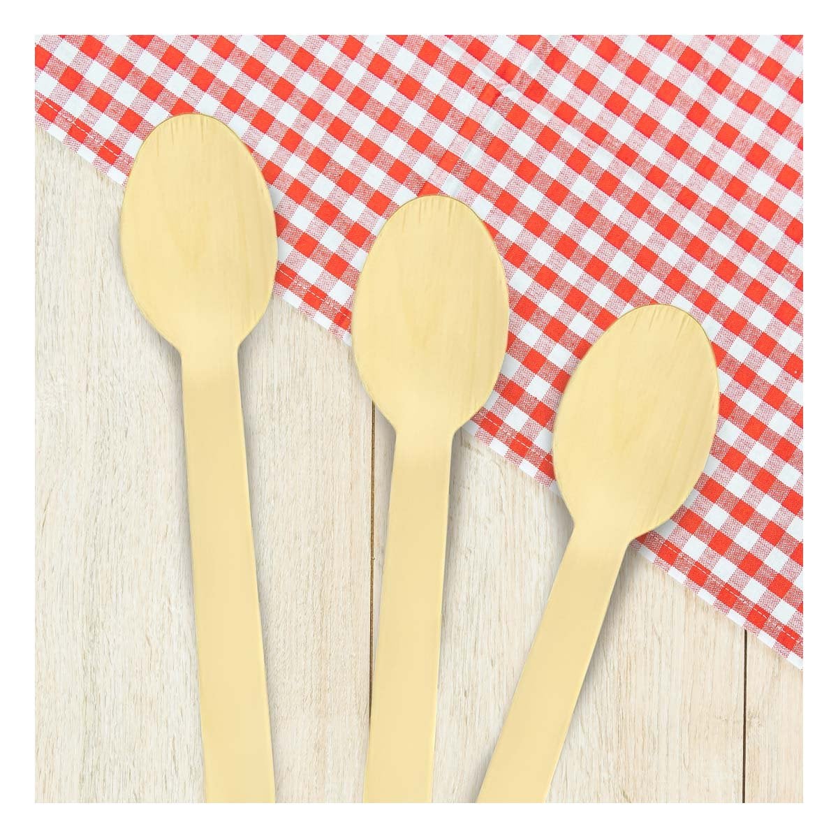 CUCHARAS DE MADERA 100 PZS PARA USO DIARIO EN COCINA Y REUNIONES YREGALO STICKER - 2