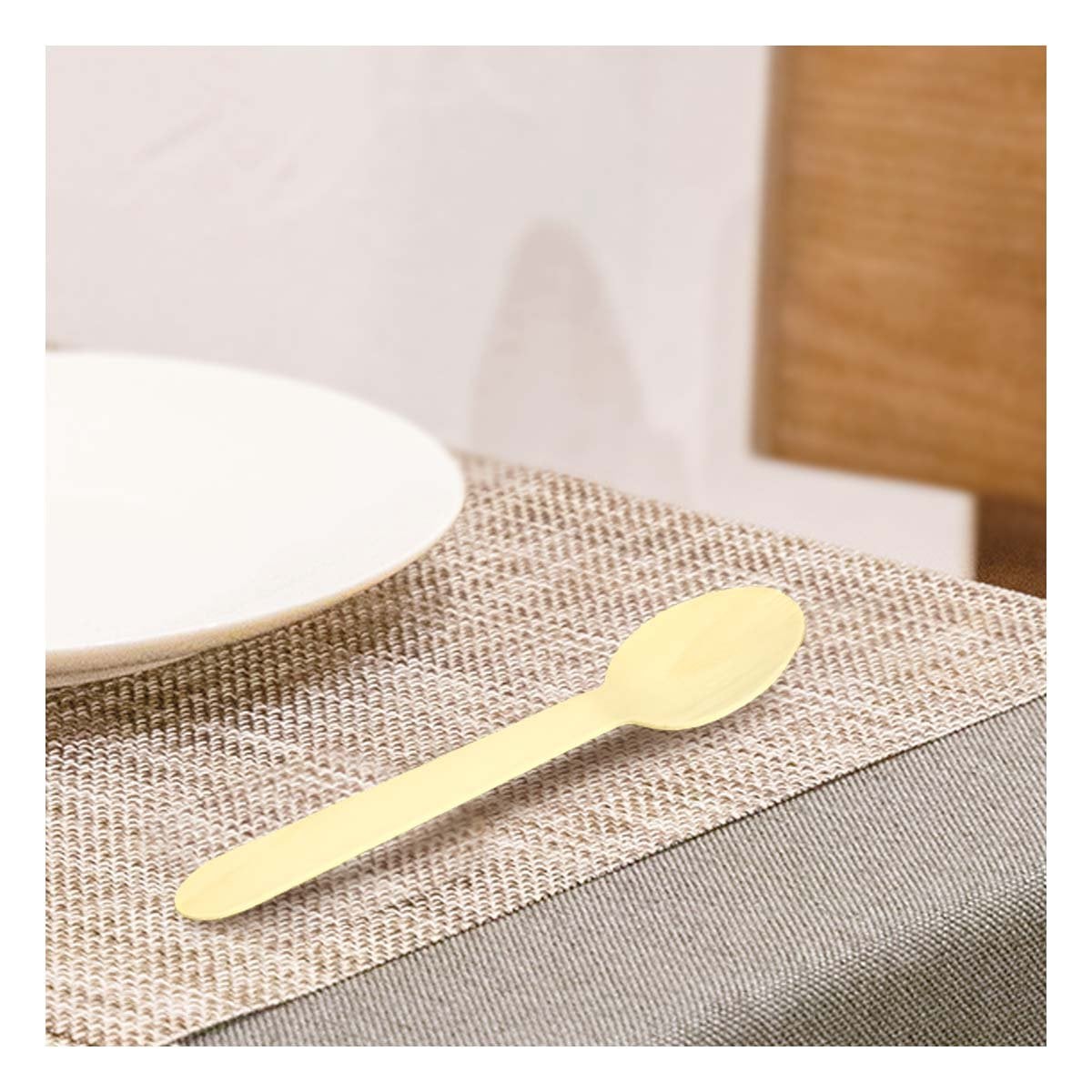 CUCHARAS DE MADERA 100 PZS PARA USO DIARIO EN COCINA Y REUNIONES YREGALO STICKER - 3