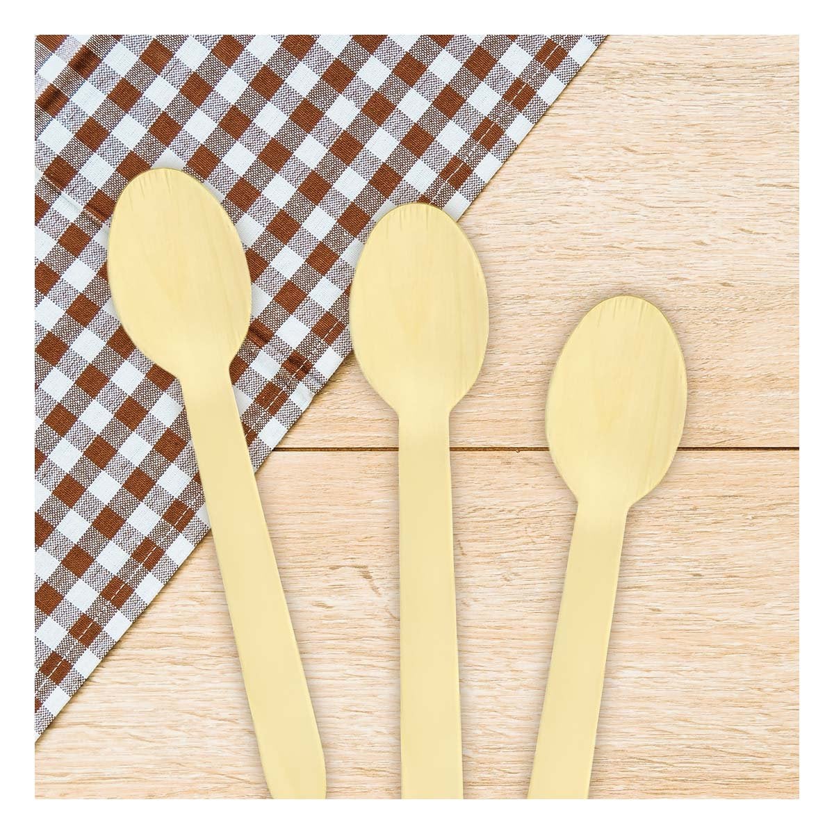 CUCHARAS DE MADERA 100 PZS PARA USO DIARIO EN COCINA Y REUNIONES YREGALO STICKER - 5