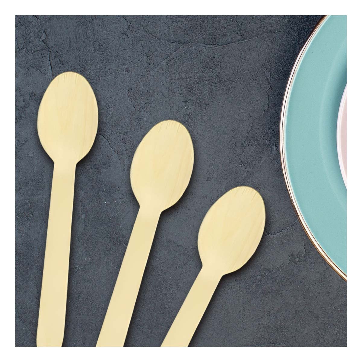 CUCHARAS DE MADERA 100 PZS CON ACABADO NATURAL PARA HOGAR Y EVENTOS YPAPEL REGALO - 2